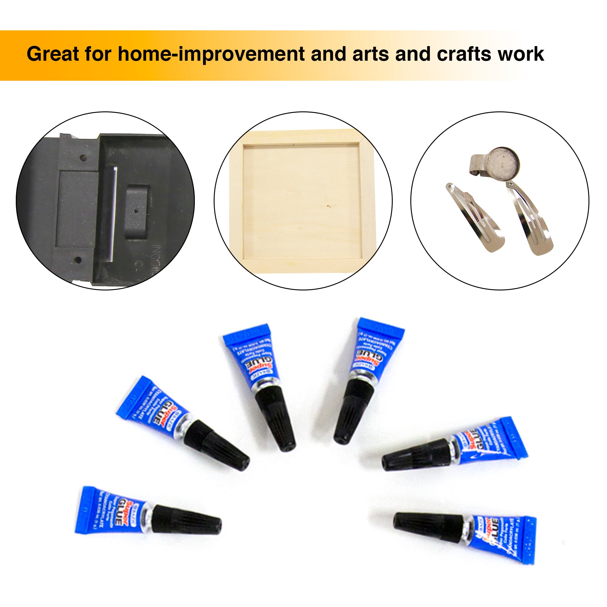 Super Glue, 6 Single Use Tubes, Permanent Adhesive
