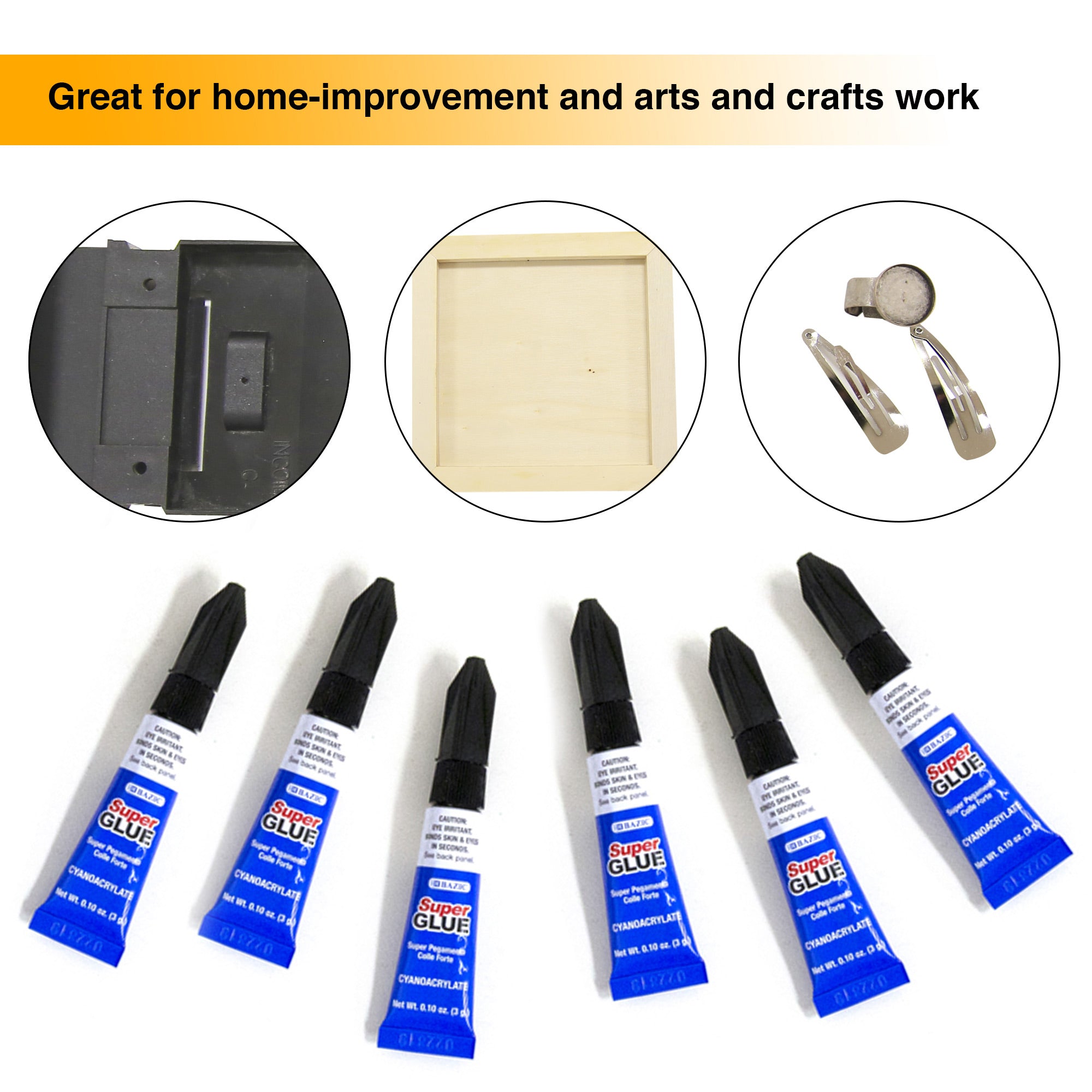 Super Glue, 0.10 oz, 4 Count, for Repairs Crafts Bonding