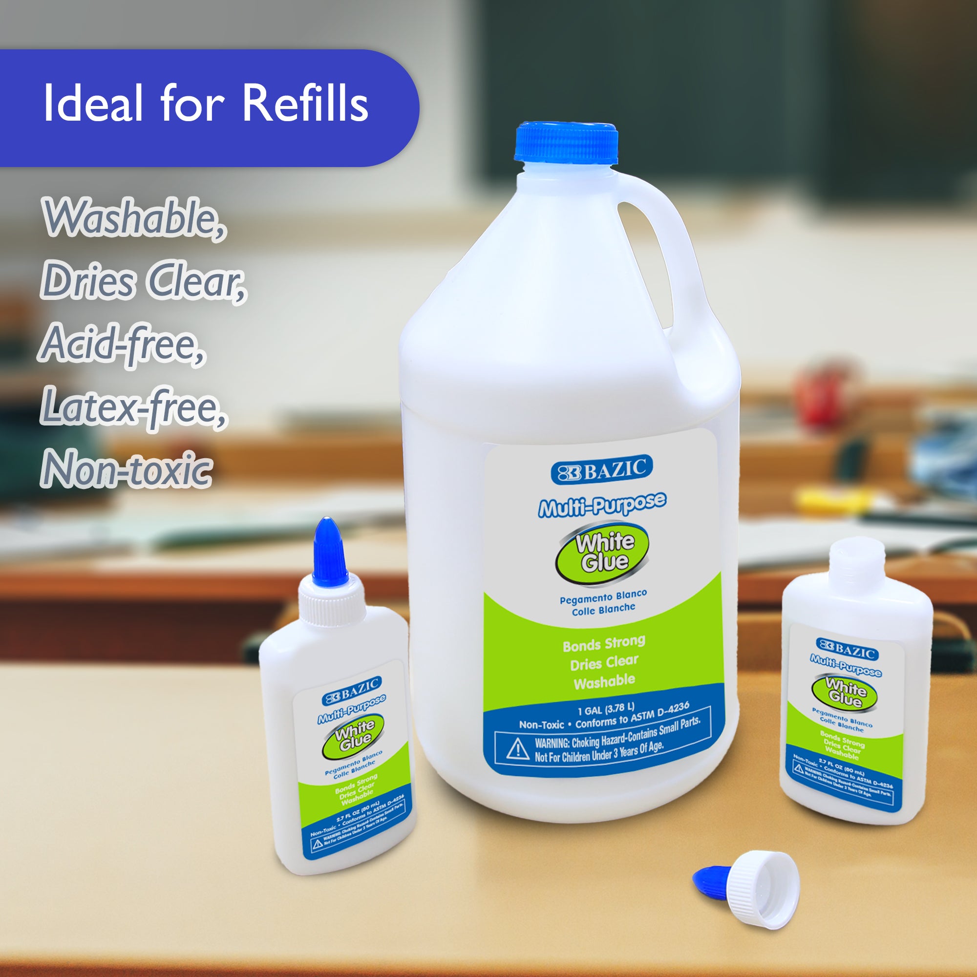 White Glue, 1 Gallon, for School Crafts Slime