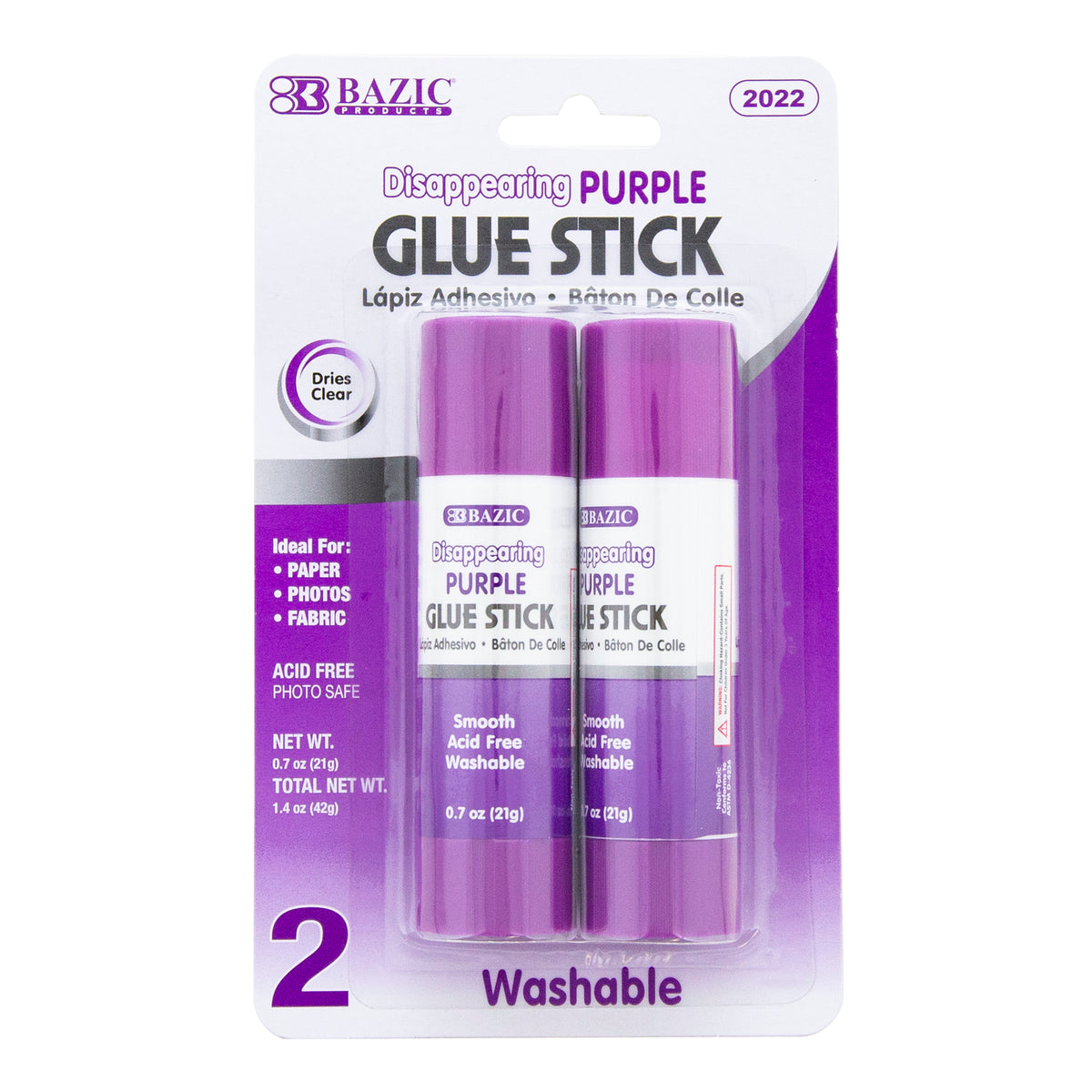 Washable Disappearing Purple Glue Stick 