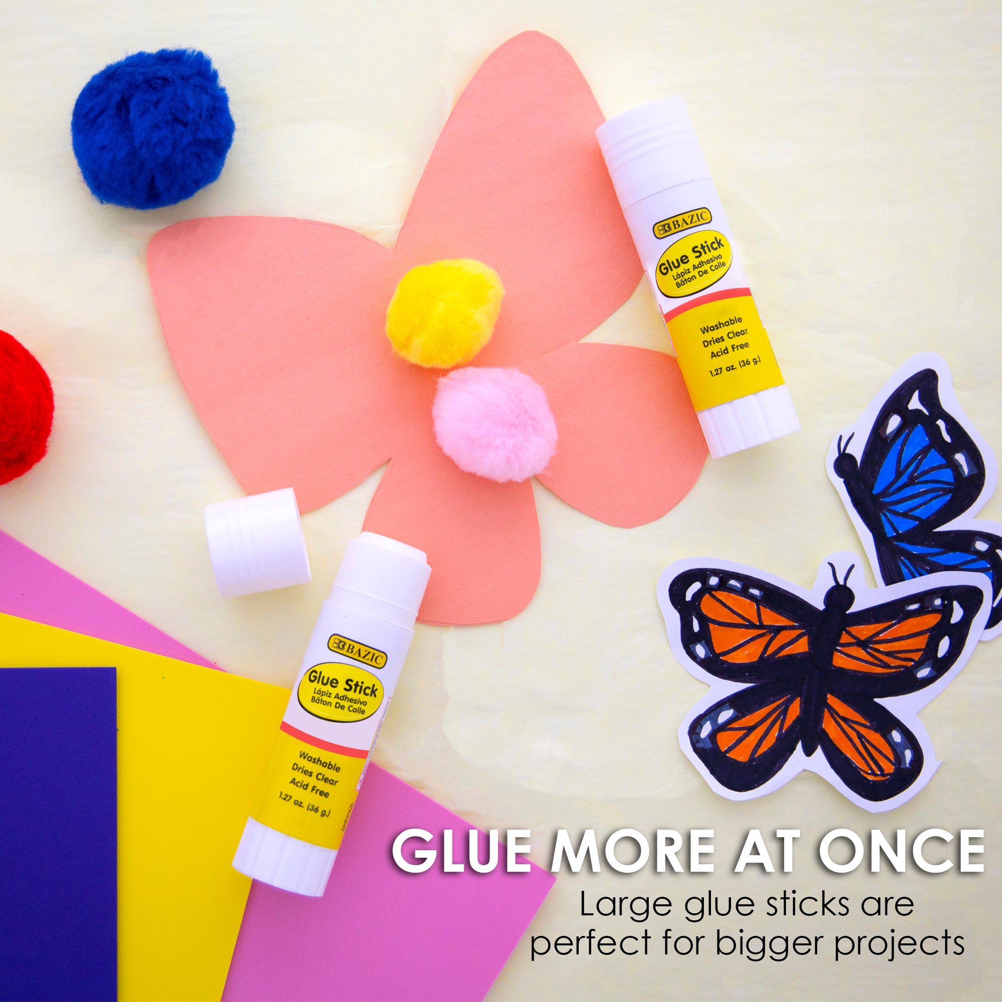 Glue Sticks, 3 Count, 0.7 oz, Washable Acid Free