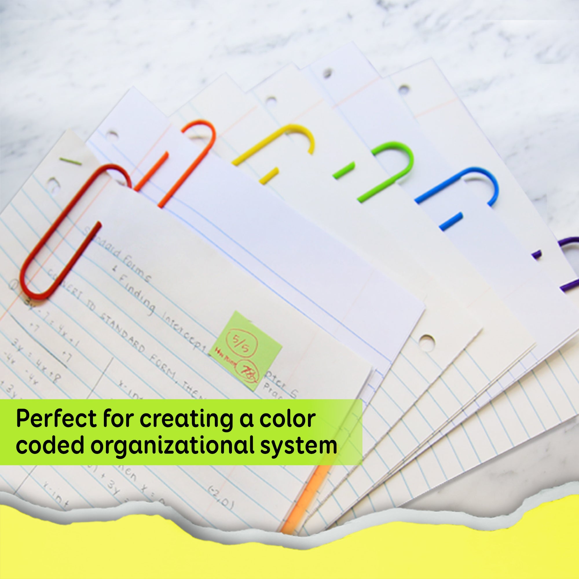 Assorted Color Paper Clips, Mega 100 mm, 10 Count