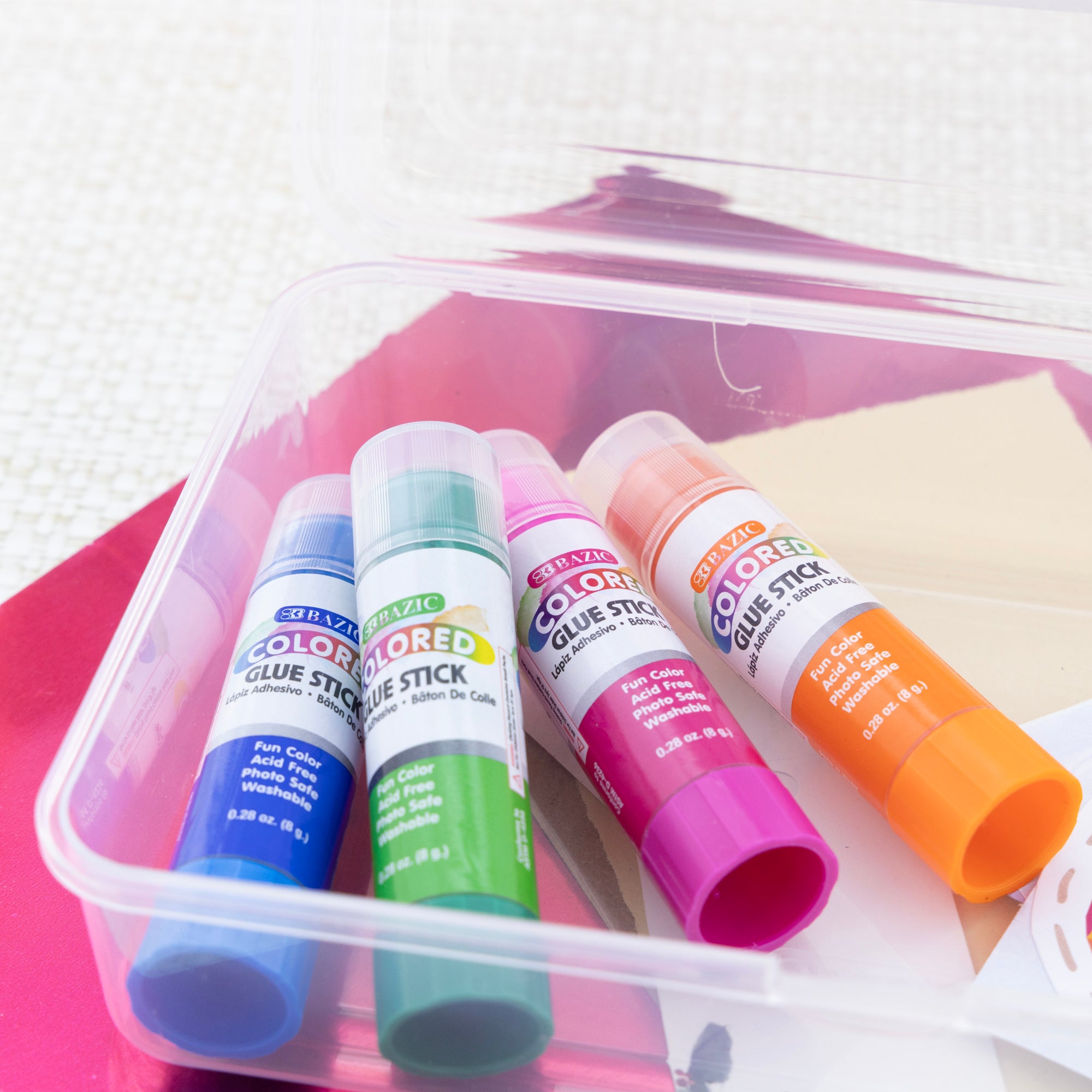 Washable Colored Glue Sticks, 0.28 oz, 4 Count