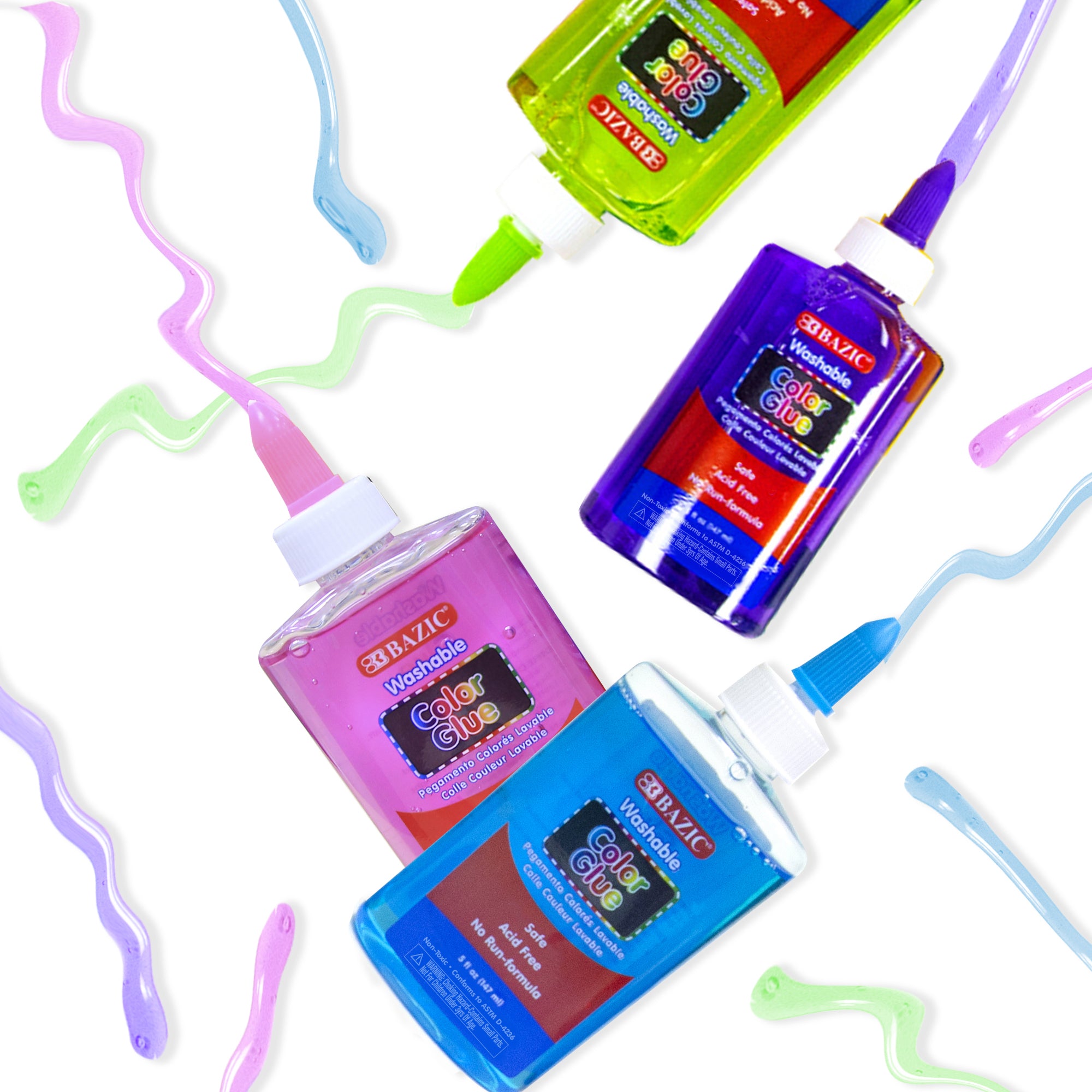 Washable Clear Color Glue, 5 fl oz, for School Crafts Slime