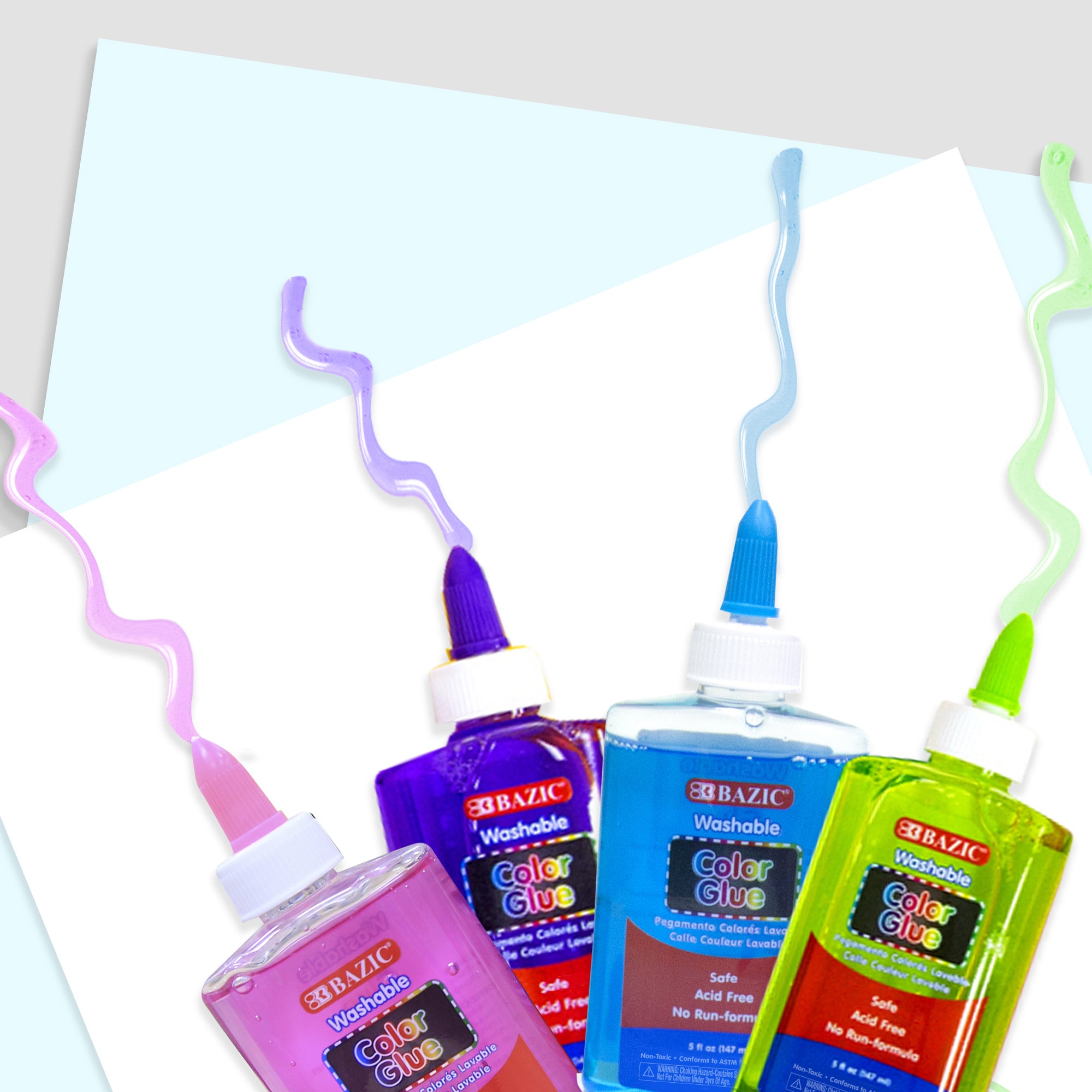 Washable Clear Color Glue, 5 fl oz, for School Crafts Slime