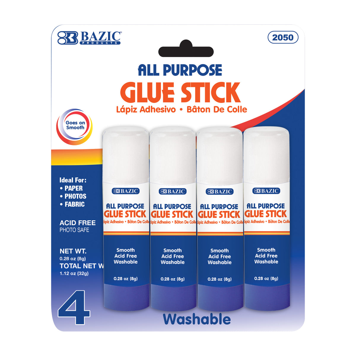 BAZIC All Purpose Glue Sticks, 0.28 oz (8g)