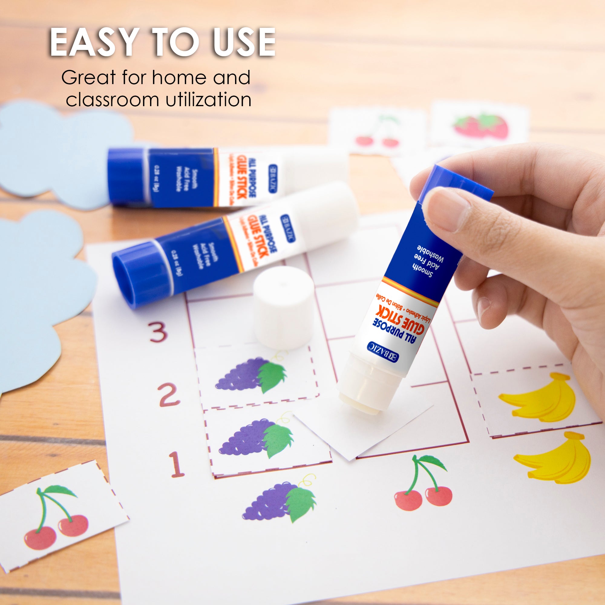 Glue Sticks, 0.28 Oz, Acid Free, Washable