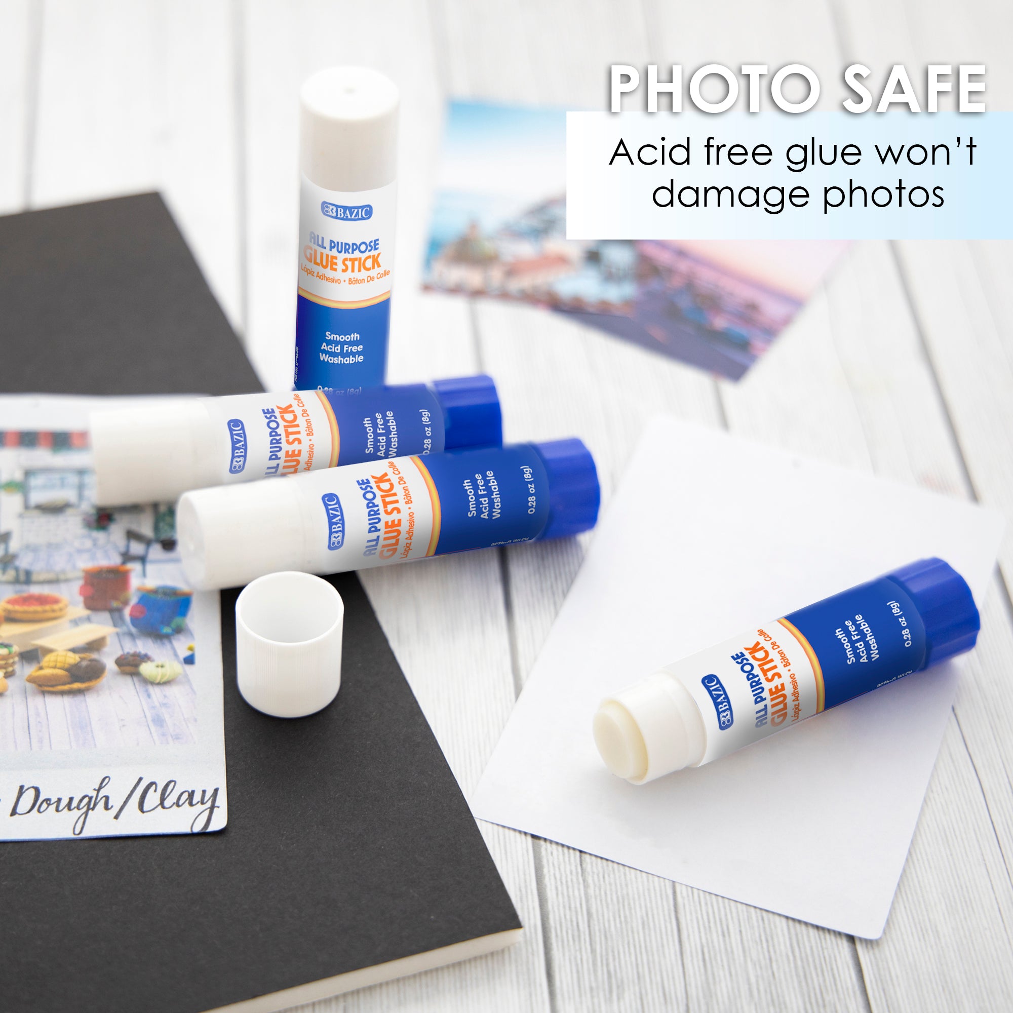 Glue Sticks, 0.28 Oz, Acid Free, Washable
