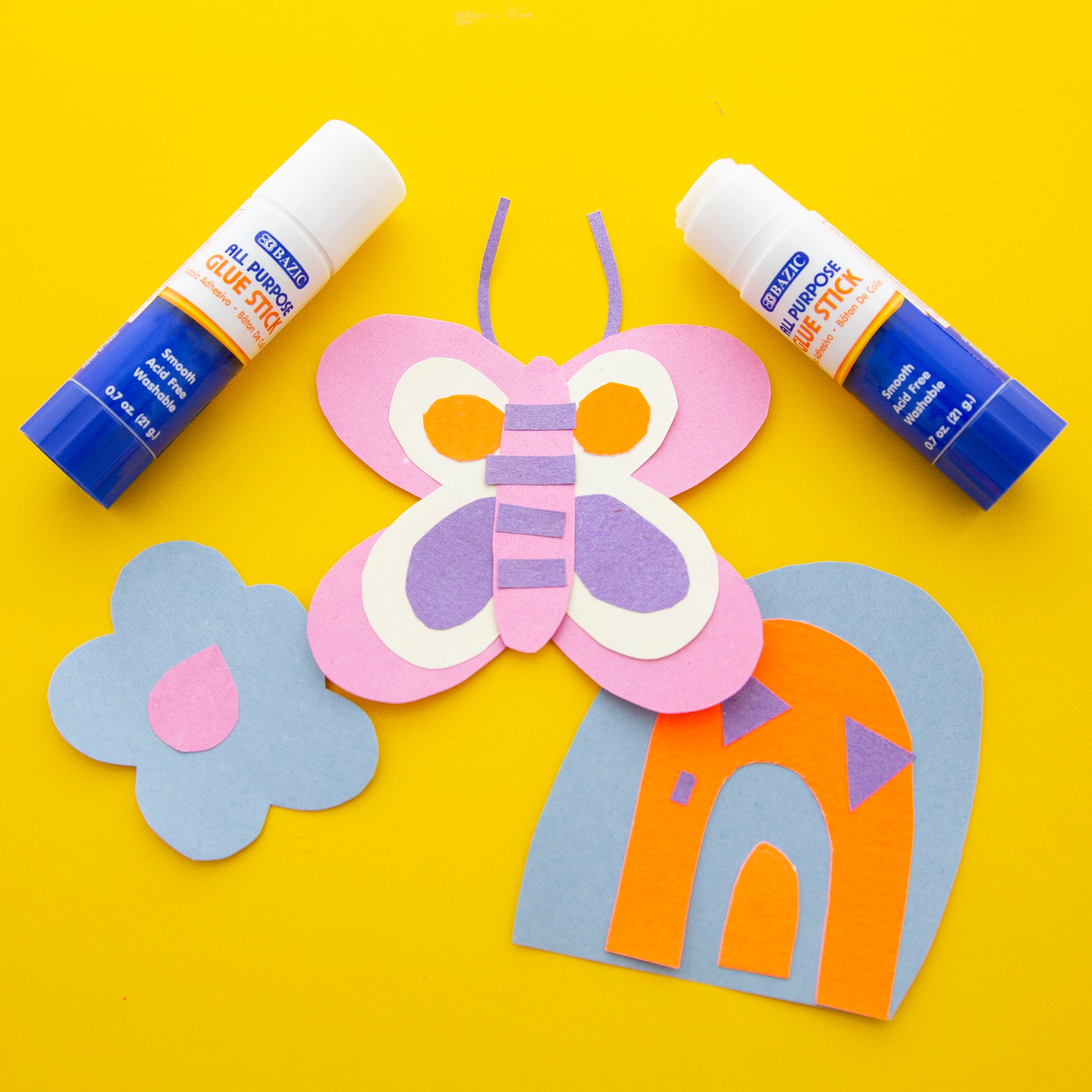 Washable Glue Sticks, 0.7 oz, for School Crafts Paper
