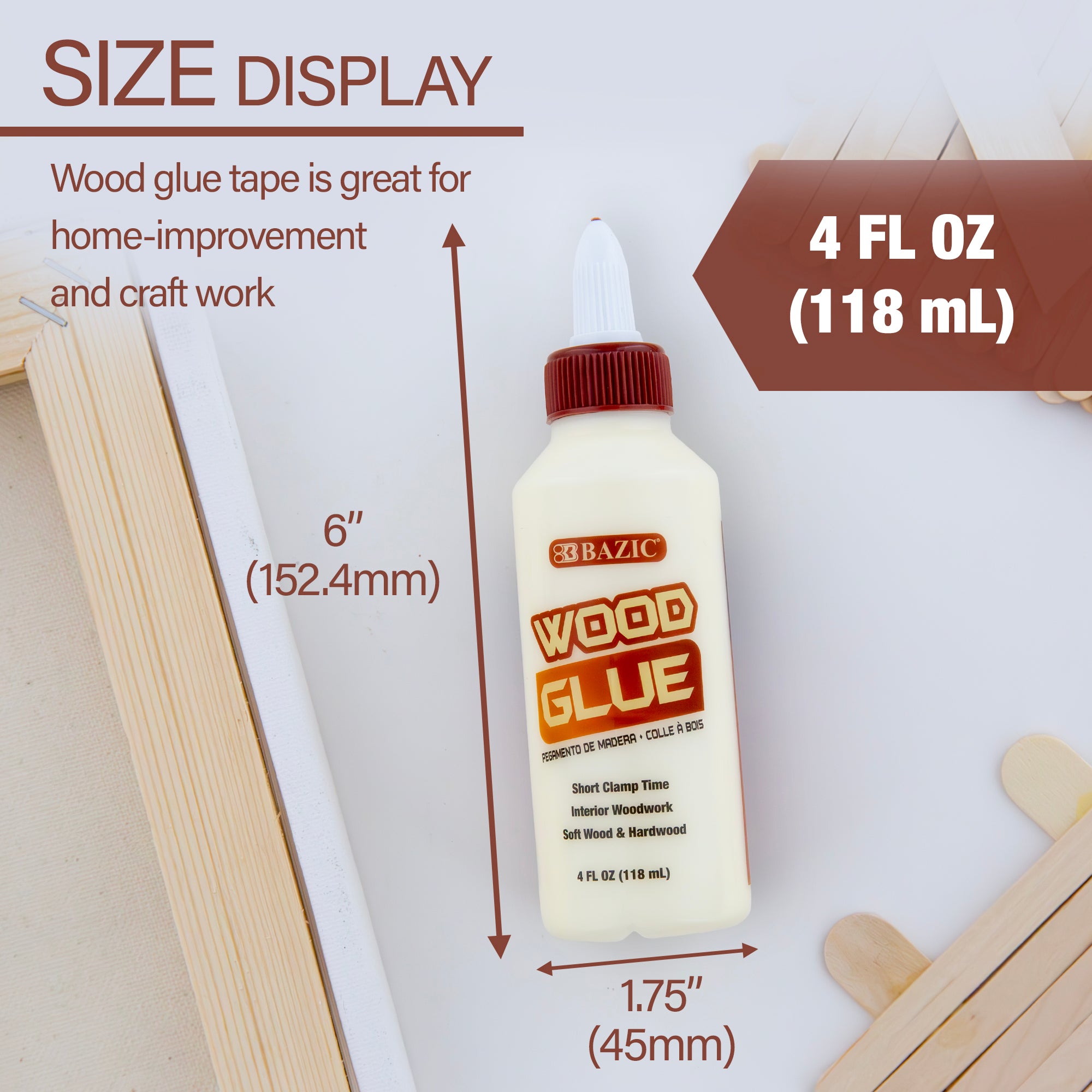 Wood Glue, 4 fl oz, for Woodworking Carpentry Crafts