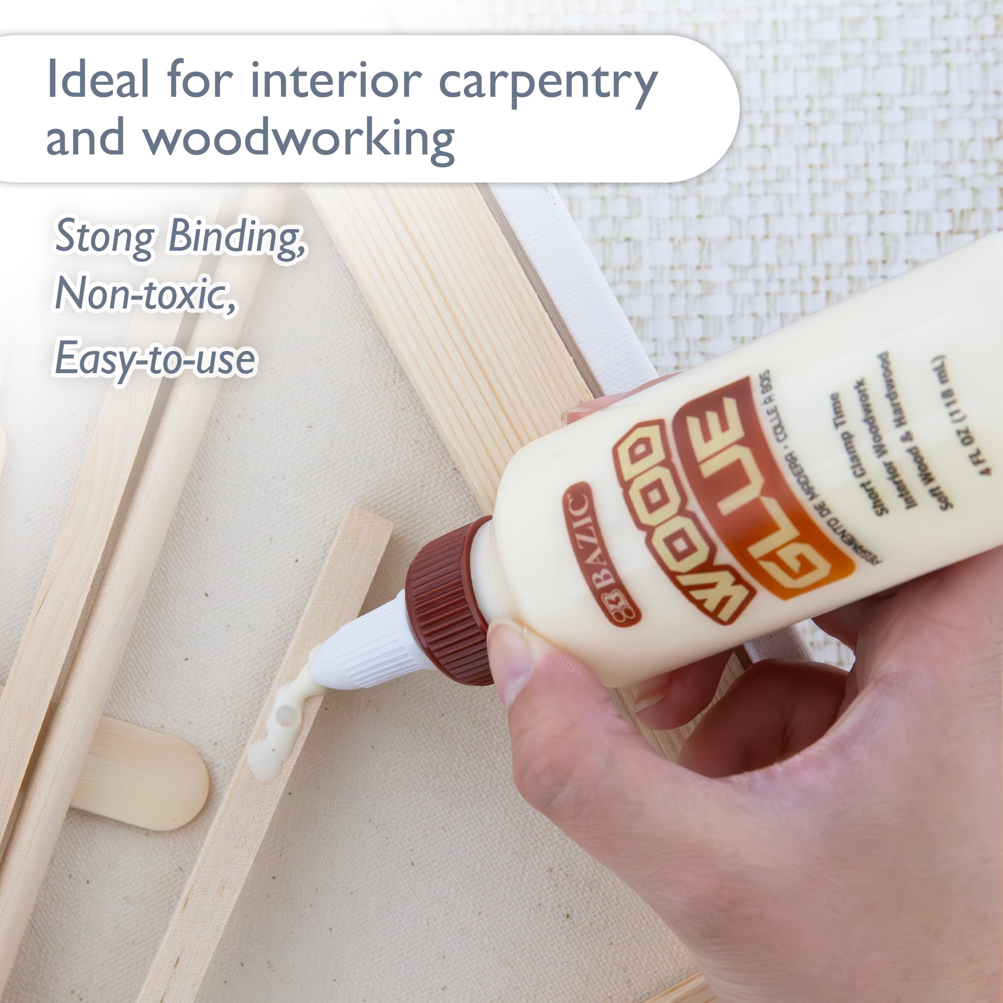 Wood Glue, 4 fl oz, for Woodworking Carpentry Crafts