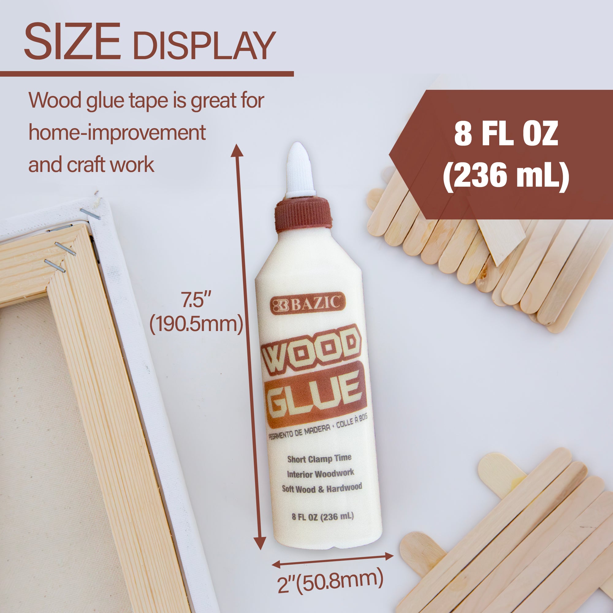 Wood Glue, 8 fl oz, for Woodworking Carpentry Crafts