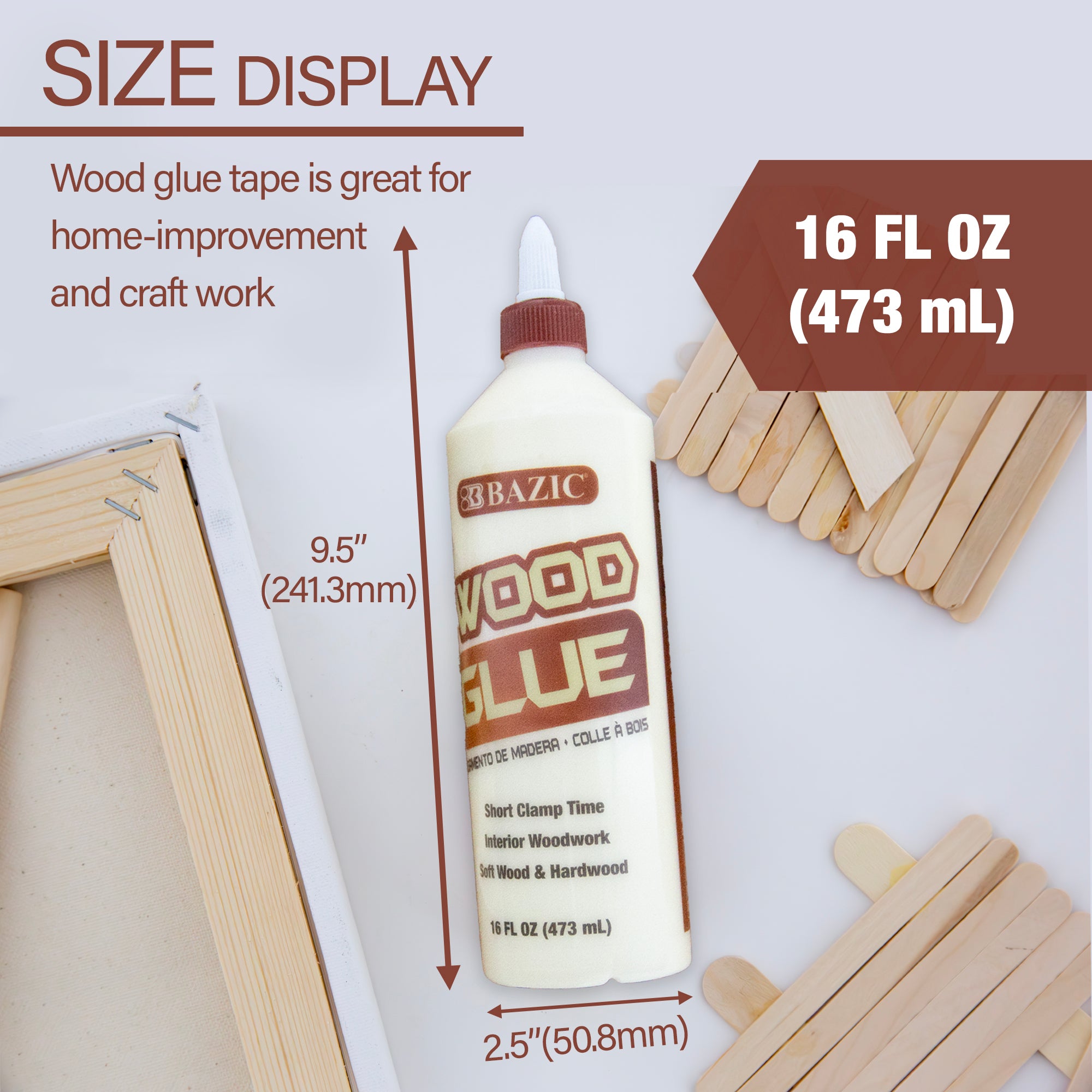 Wood Glue, 16 fl oz, for Woodworking Carpentry Crafts