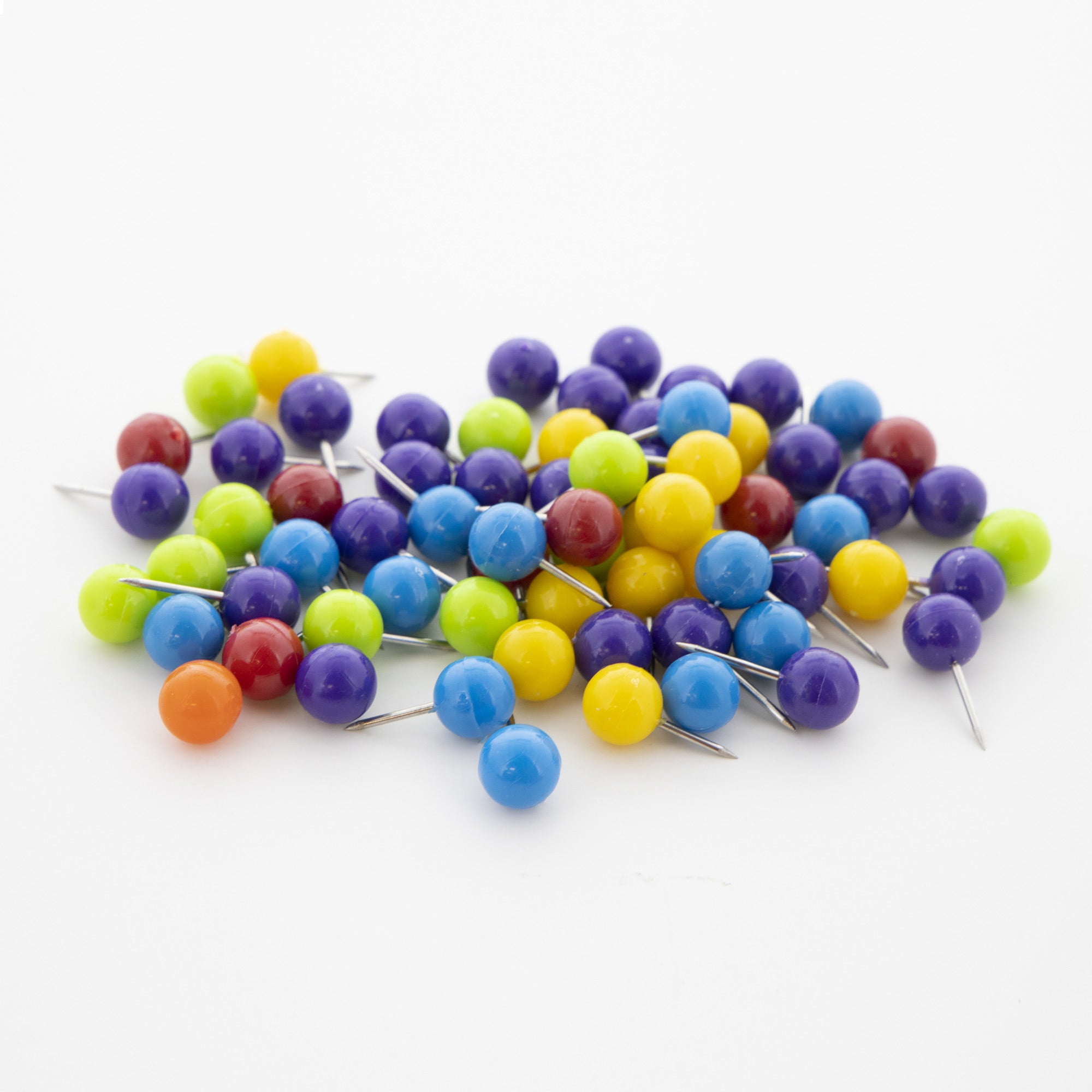 Round Push Pins, Assorted Colors