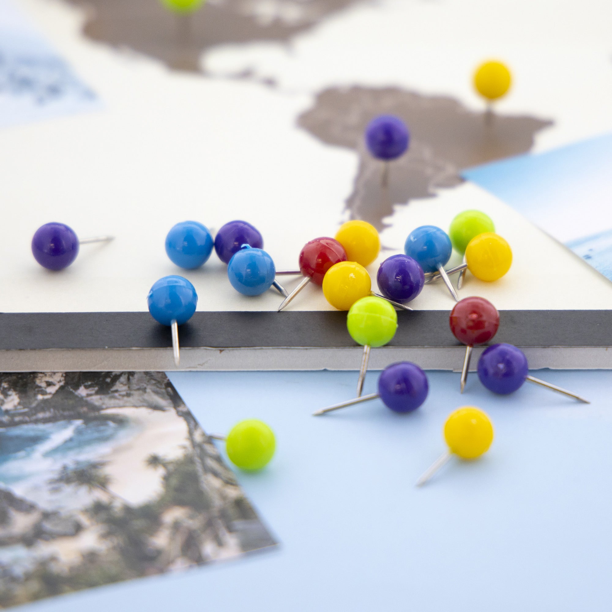 Round Push Pins, Assorted Colors
