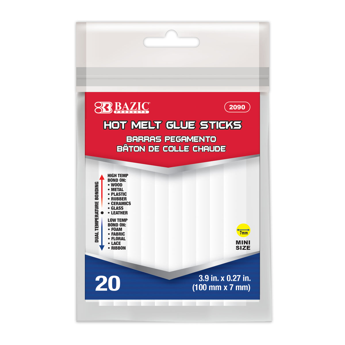 BAZIC Mini Hot Melt Glue Sticks, 3.9 in, 20 glue sticks