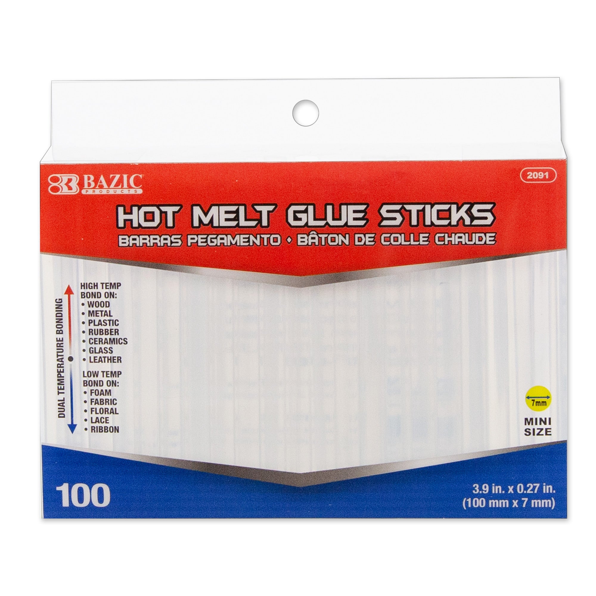 Hot Glue Sticks, Mini 3.9" x 0.27", 100 Count