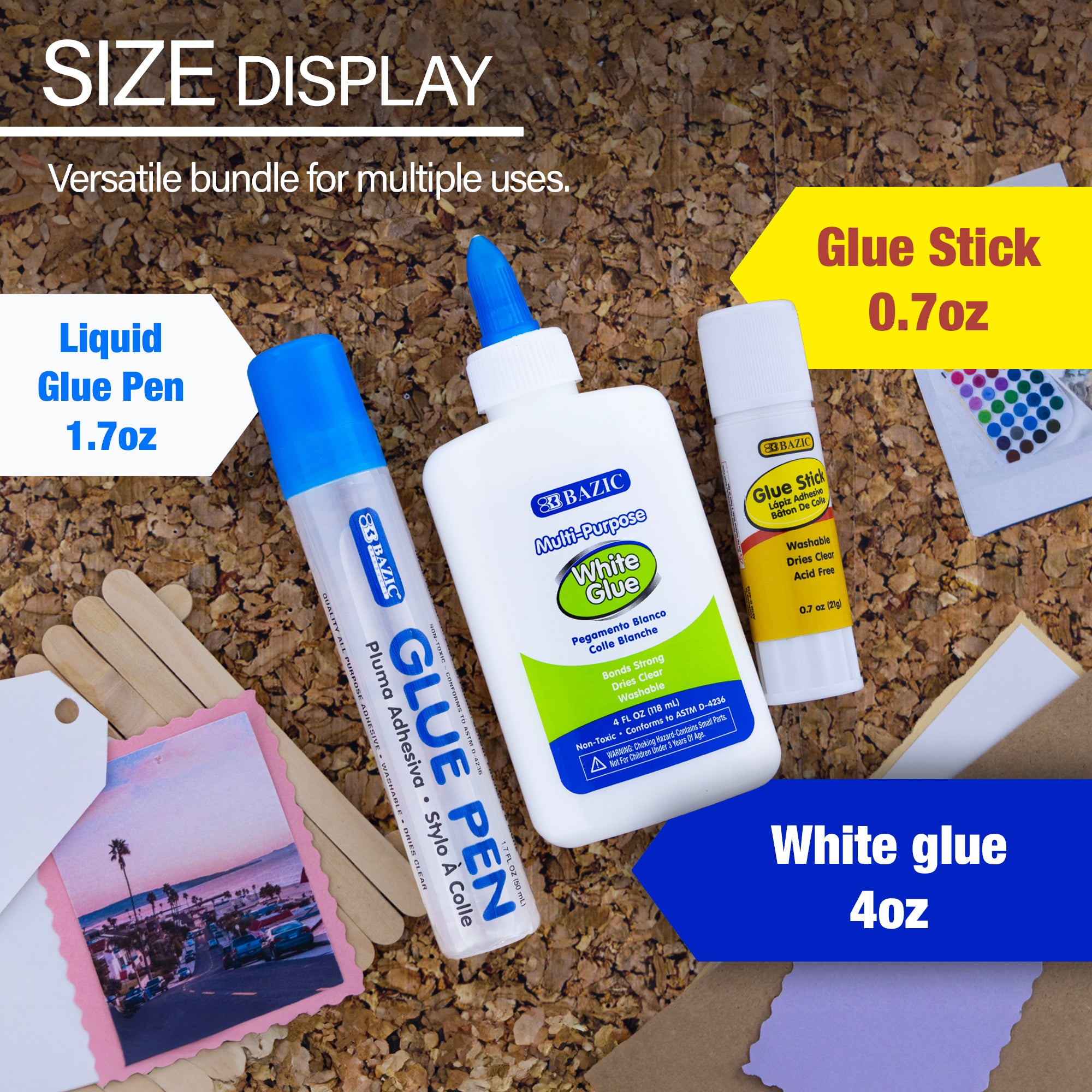 Clear Glue &amp; White Glue &amp; Glue Stick Sets (3/Pack)