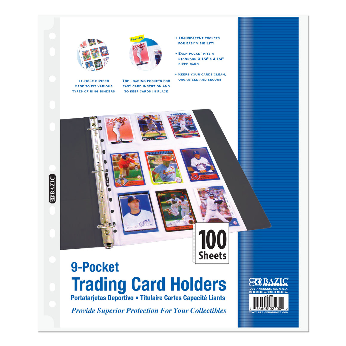 Sport Card Holder Top Loading 9-Pockets (100/Pack)