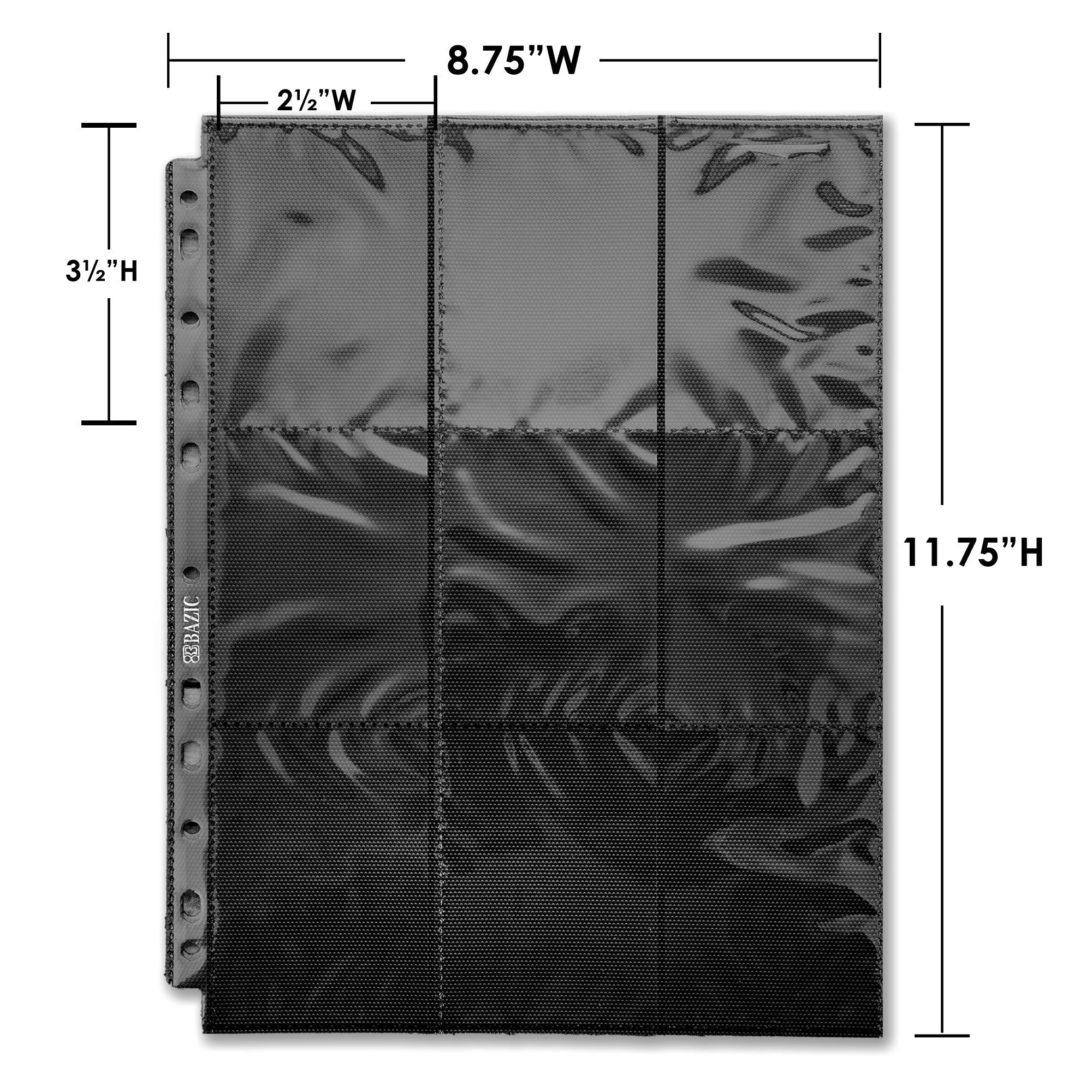 9-Pocket Double-Sided Card Holders, 100 Pack, Side-Loading