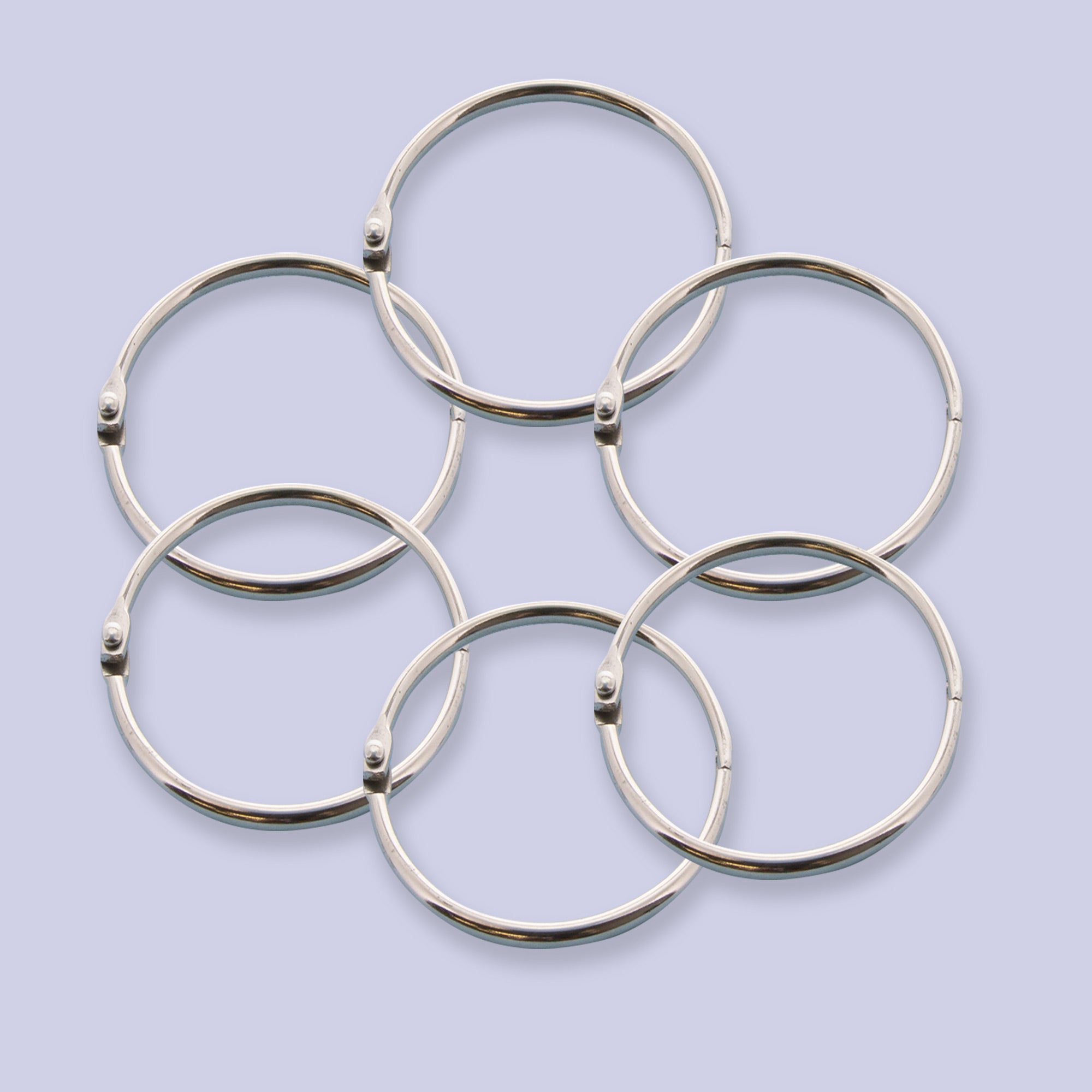 Metal Book Rings, 1", 12 Count, Nickel Plated