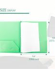 Poly 2-Pockets Portfolio - Green Color w/ 3-Prong Fastener