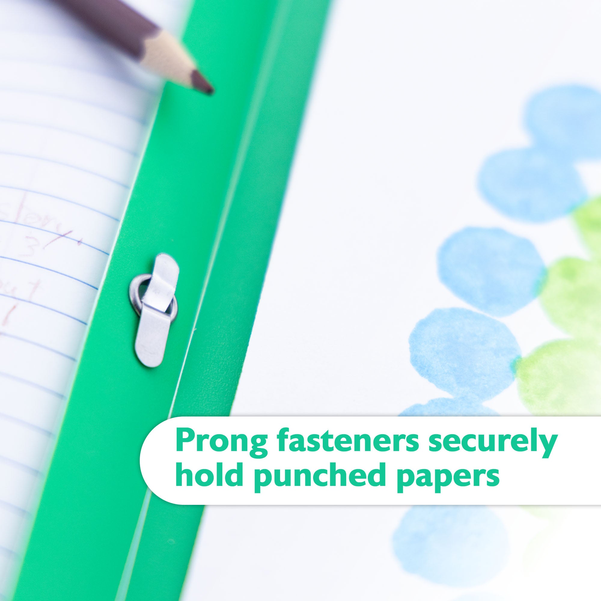 Green Poly 2-Pocket Folder with 3-Prong Fasteners