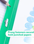 Poly 2-Pockets Portfolio - Green Color w/ 3-Prong Fastener