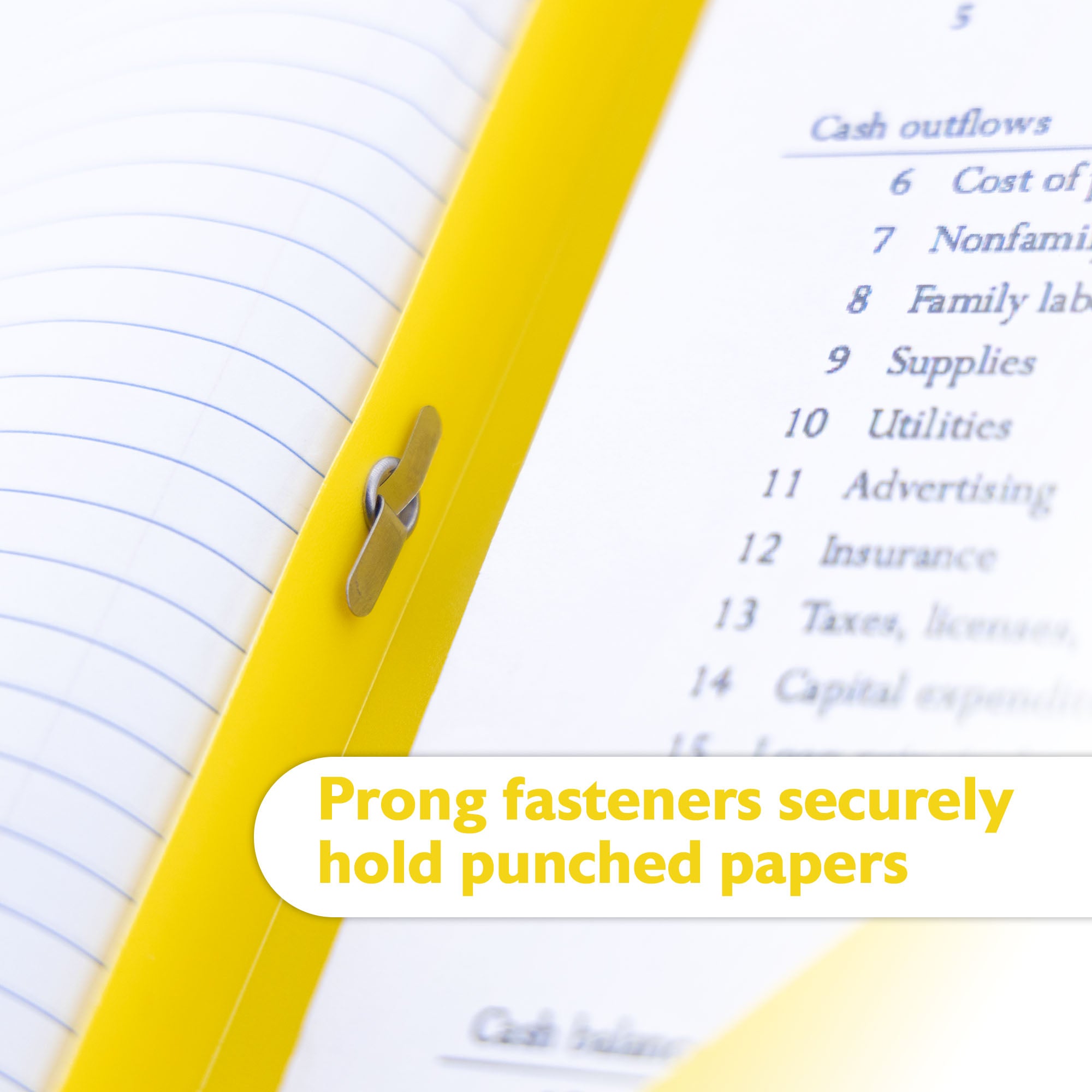 Yellow Poly 2-Pocket Folder with 3-Prong Fasteners