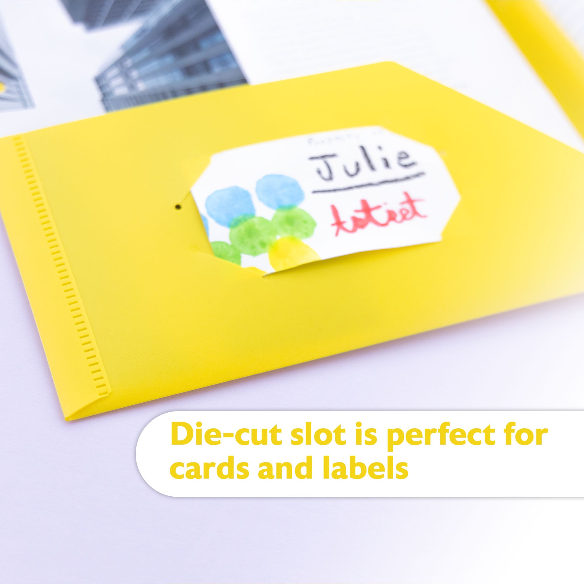 Yellow Poly 2-Pocket Folder with 3-Prong Fasteners