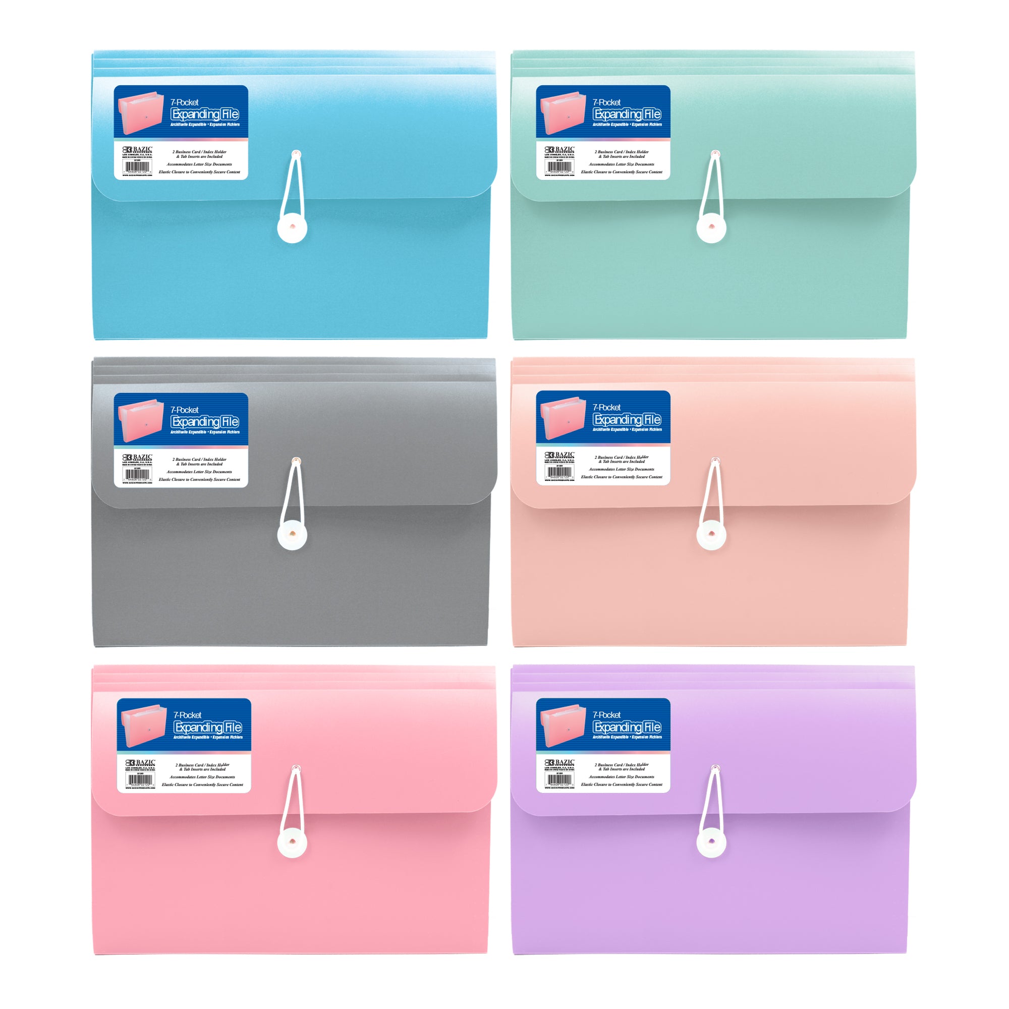 Pastel Edition 7-Pocket Expanding File, A4/Letter