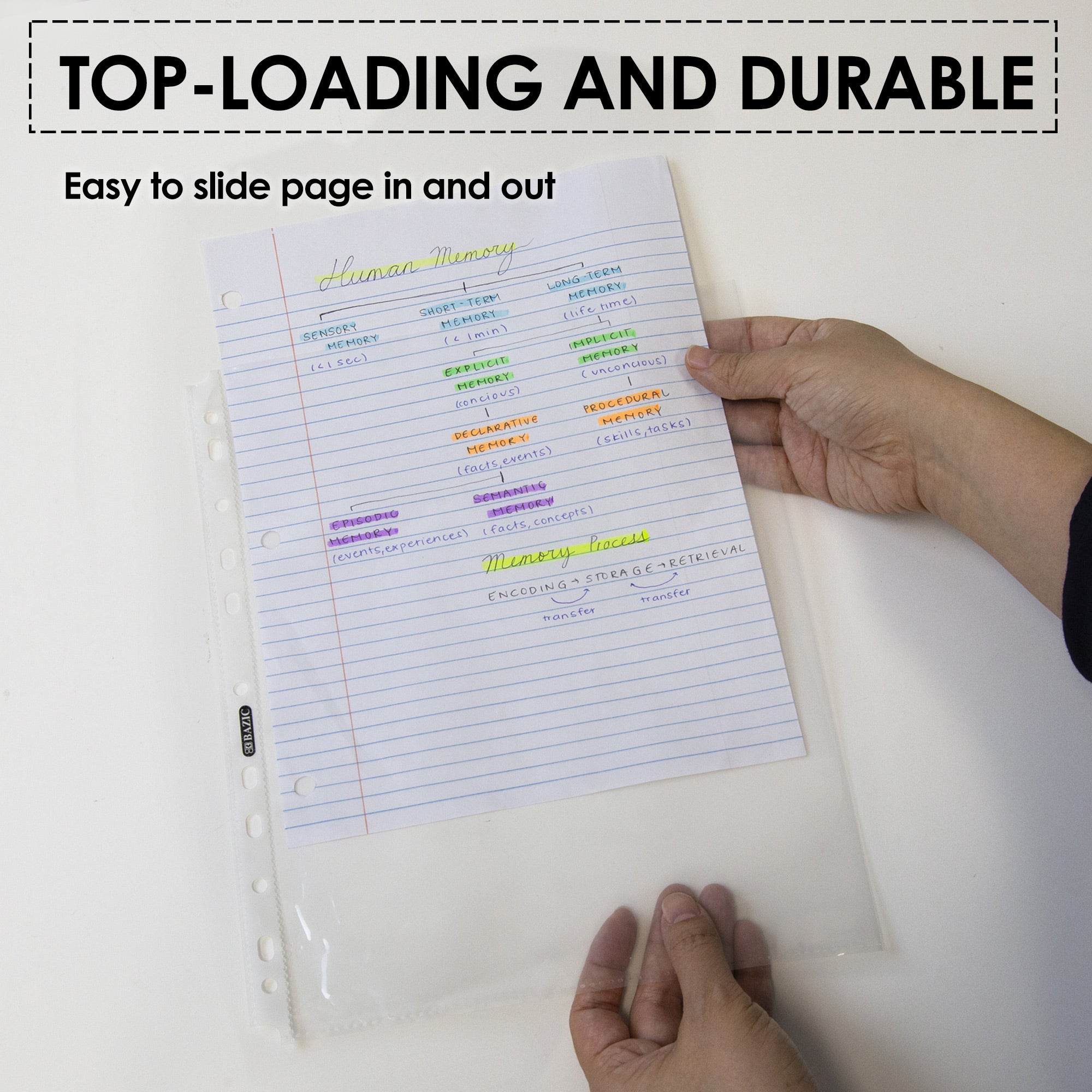 Sheet Protectors, 100 Clear 8.5" x 11" Sleeves