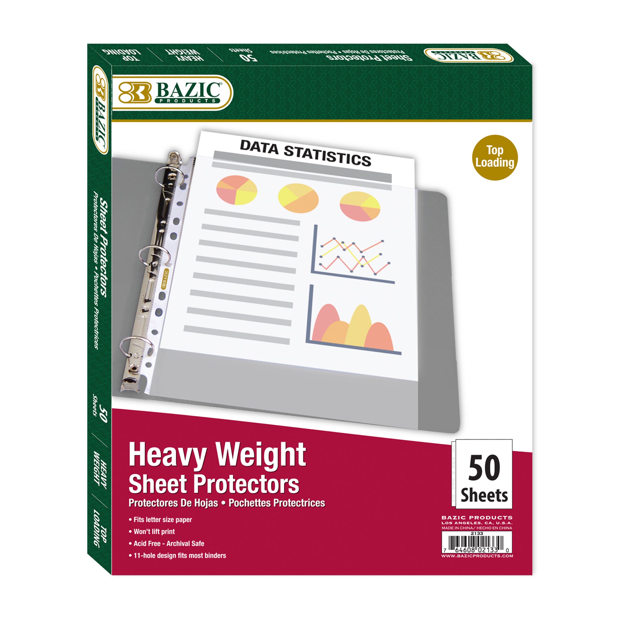 Sheet Protectors for 3 Ring Binder, 50 Count, Heavy Weight