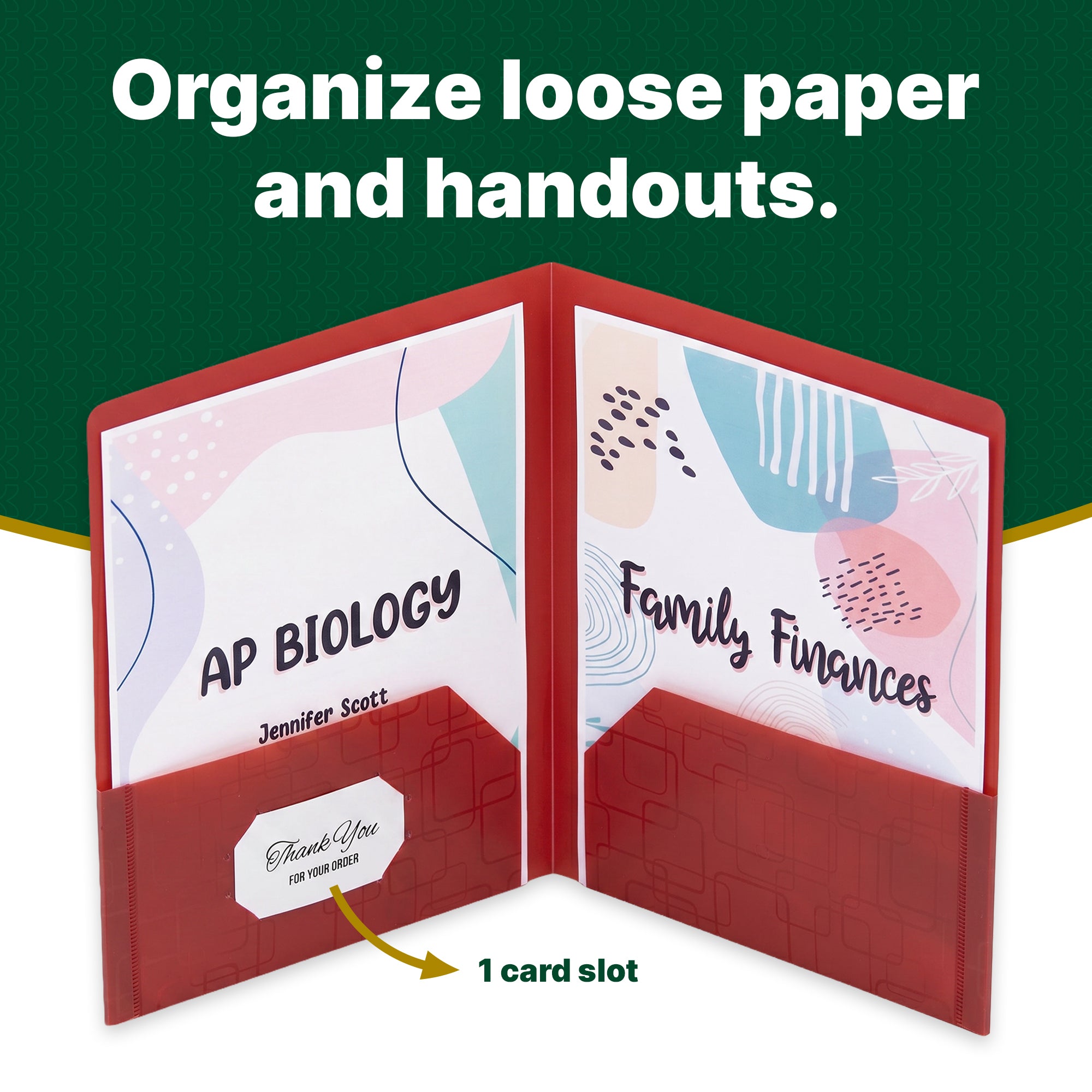 Cubic Embossed Poly 2-Pocket Folder