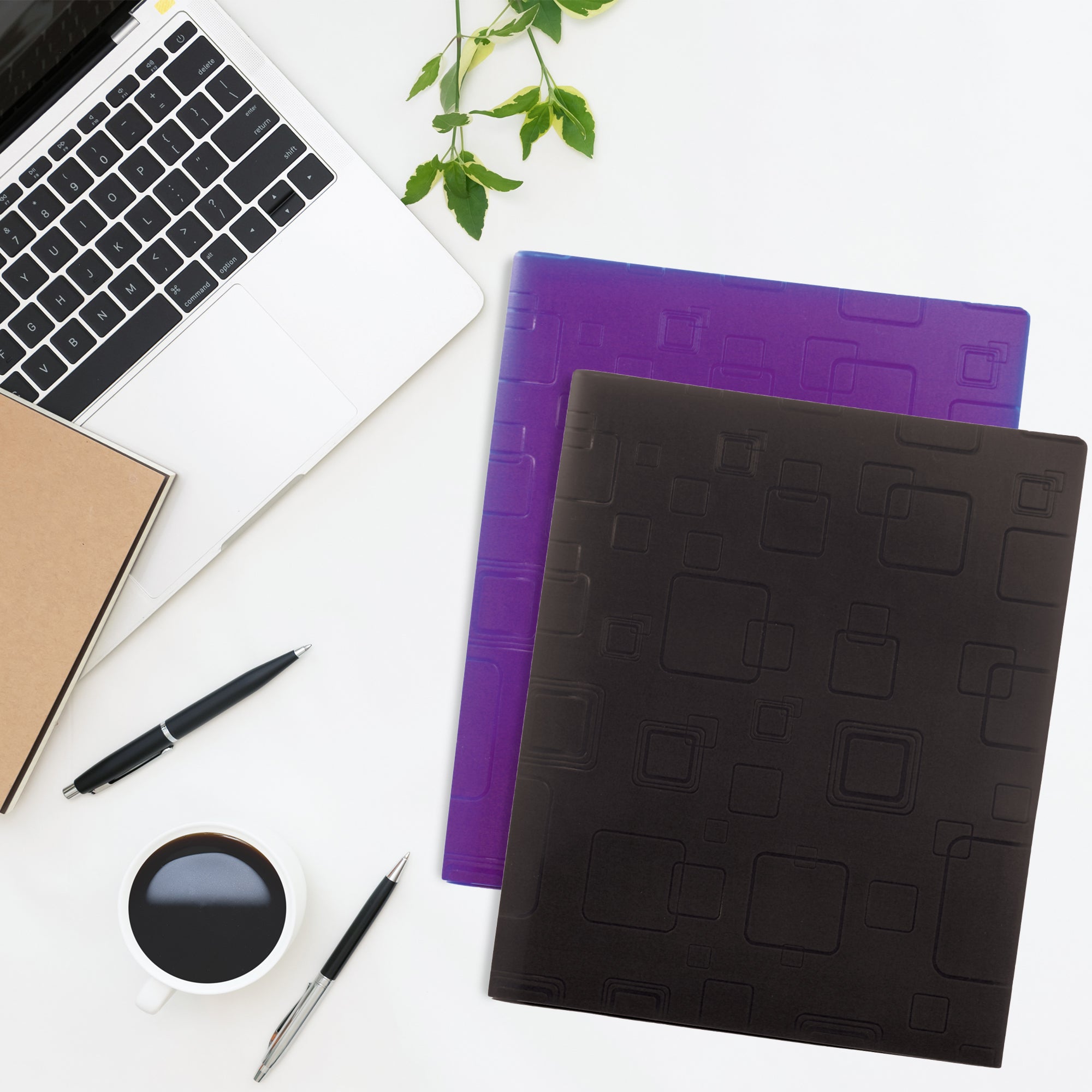 Cubic Embossed Poly 2-Pocket Folder