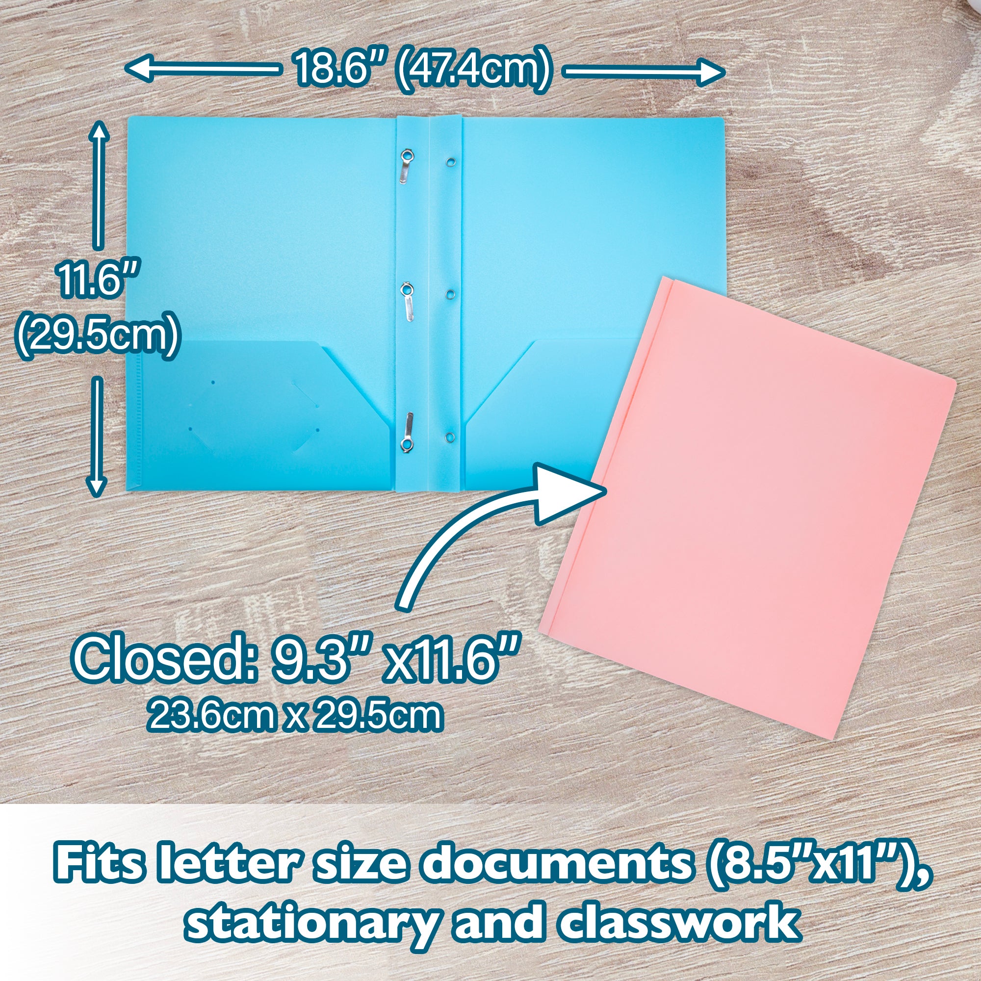 Pastel Color Poly 2-Pocket Folder with 3-Prong Fasteners