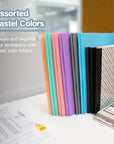 Poly 2-Pockets Portfolio - Pastel Color w/ 3-Prong Fastener