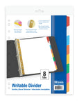 White Paper Dividers w/ 8-Writable Color Tabs