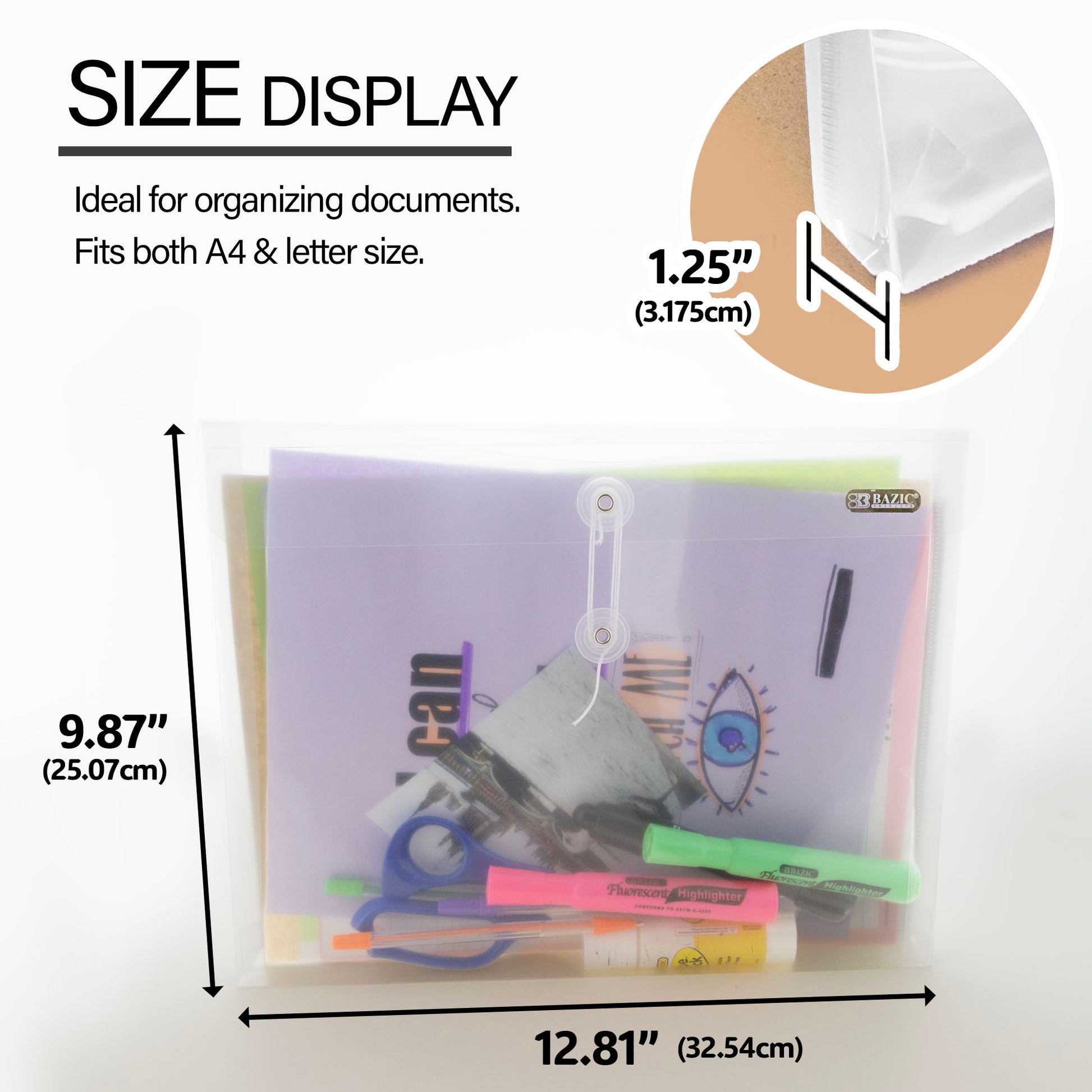 Clear Side Loading A4/Letter Size String Envelope
