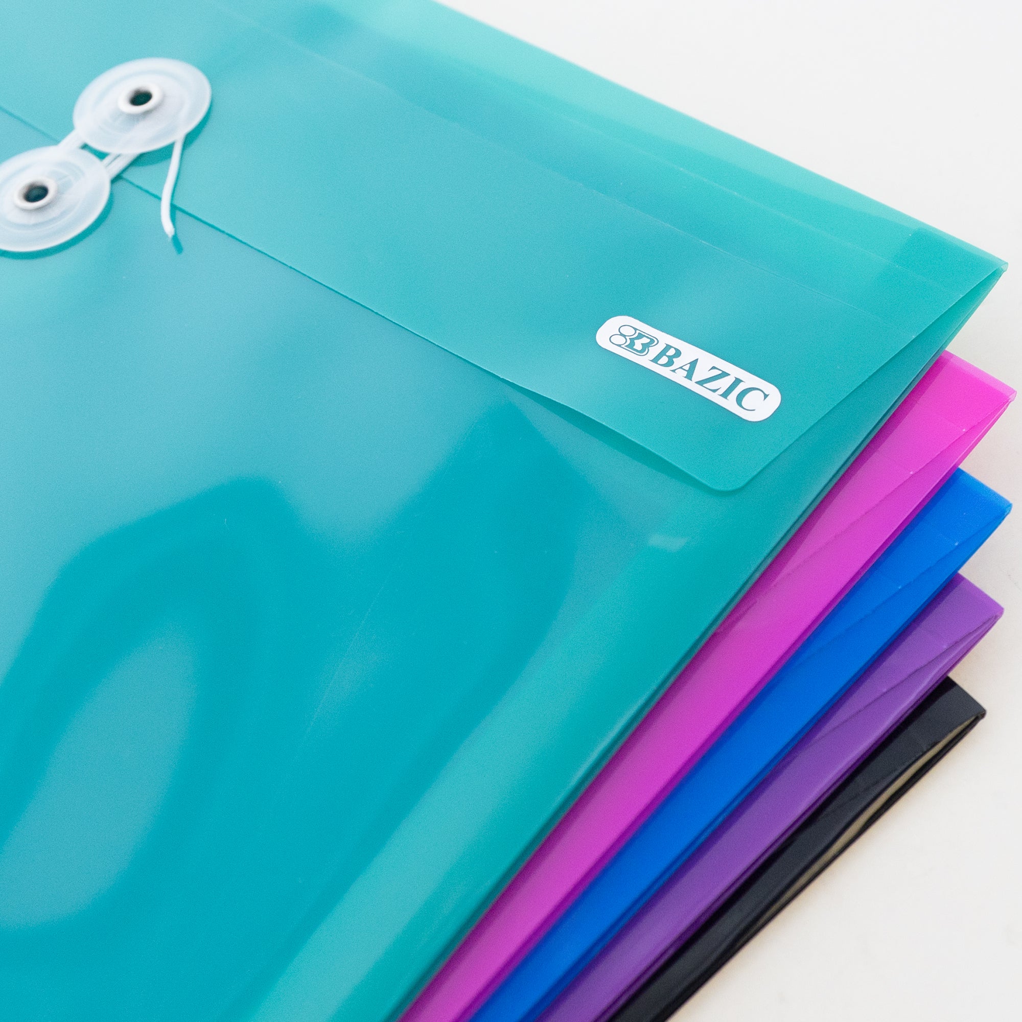Poly Project Envelopes, 5 Pack, Letter Size, String Closure