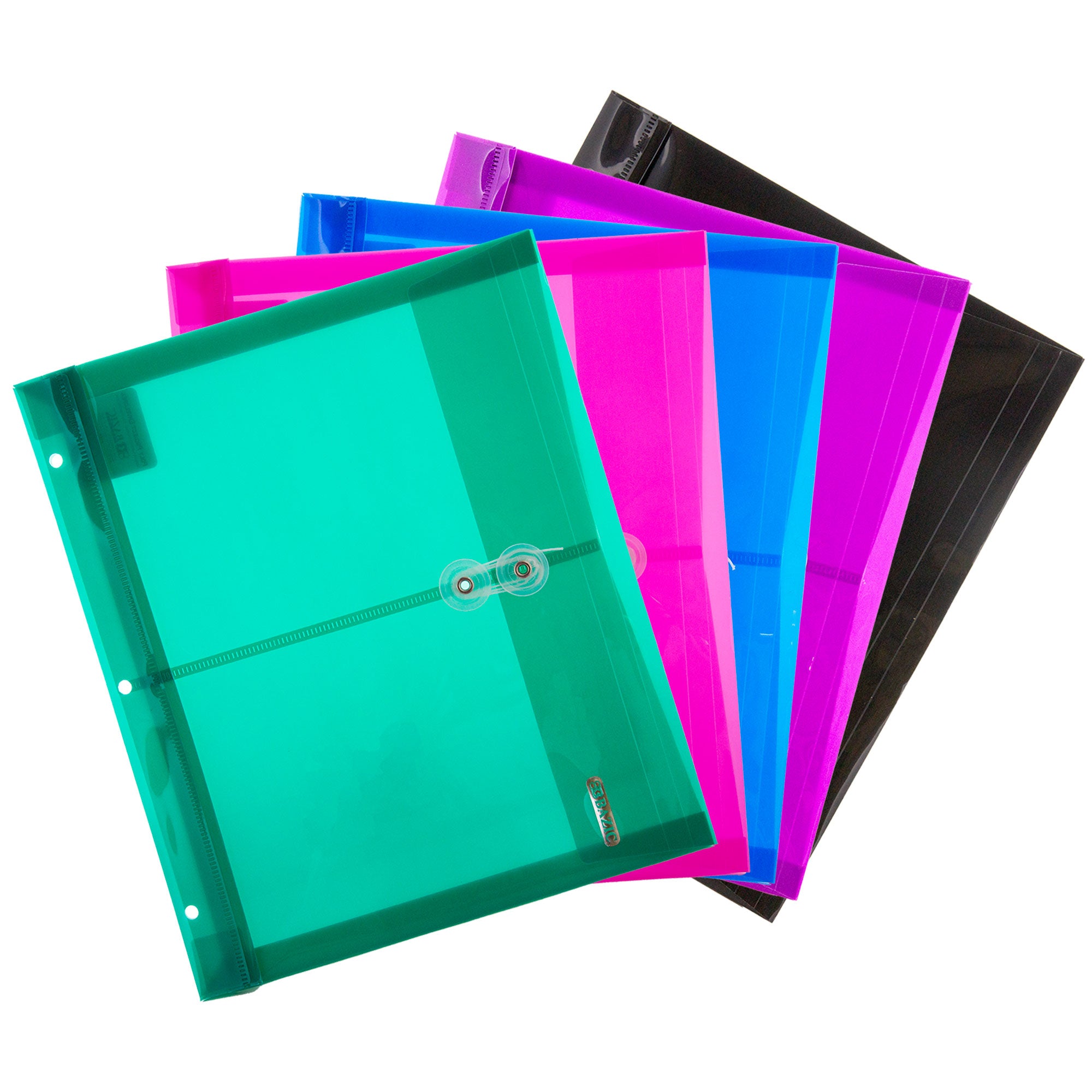 Poly Project Envelopes, 5 Pack, Letter Size, String Closure