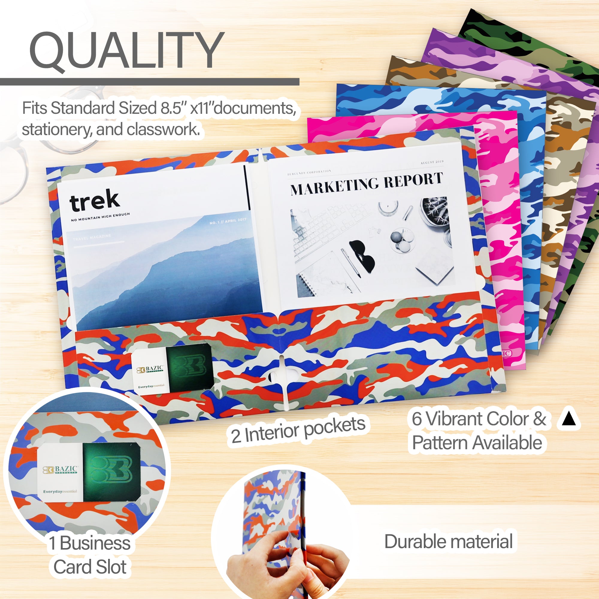 Camouflage Paper 2-Pocket Folder, Standard Letter Folder