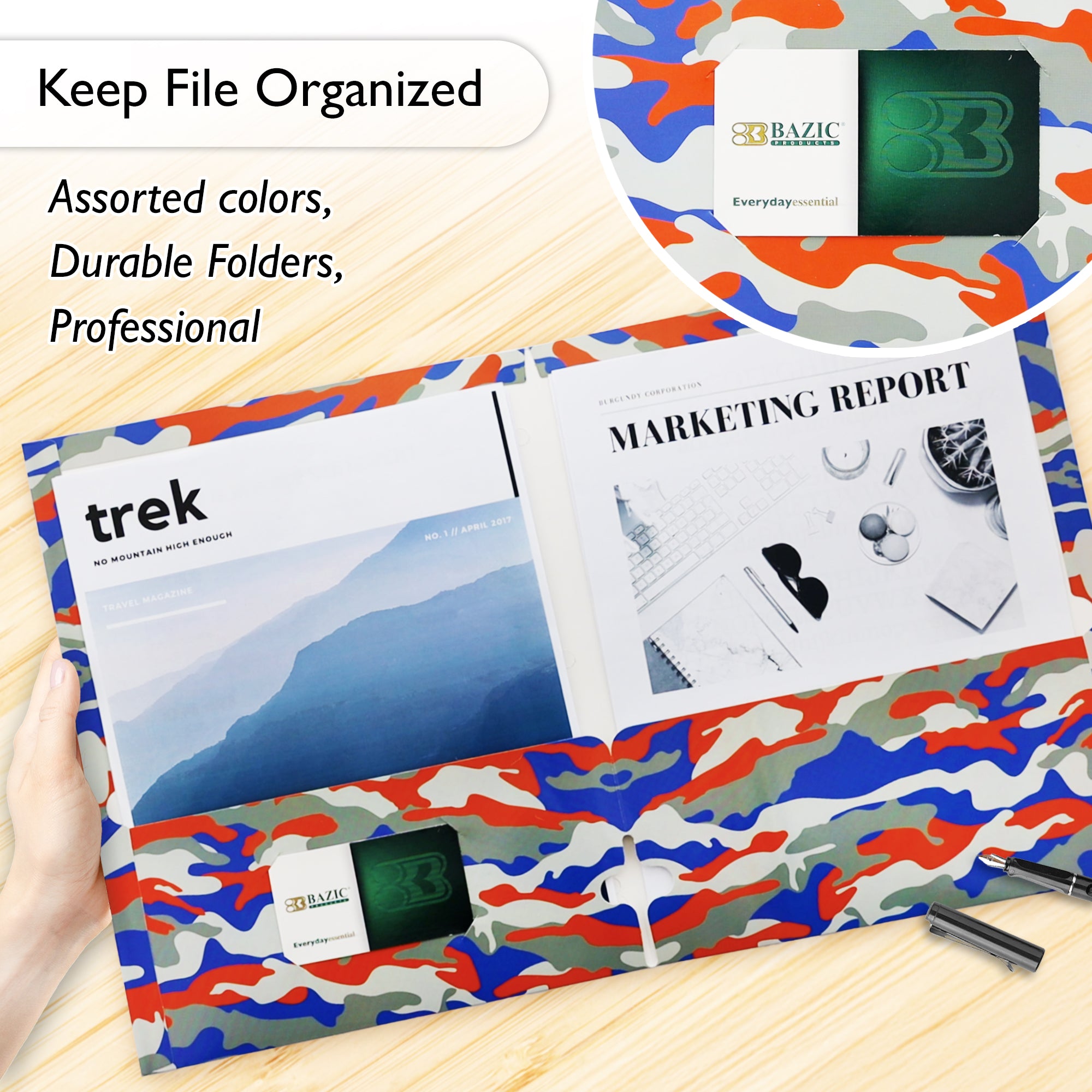 Camouflage Paper 2-Pocket Folder, Standard Letter Folder