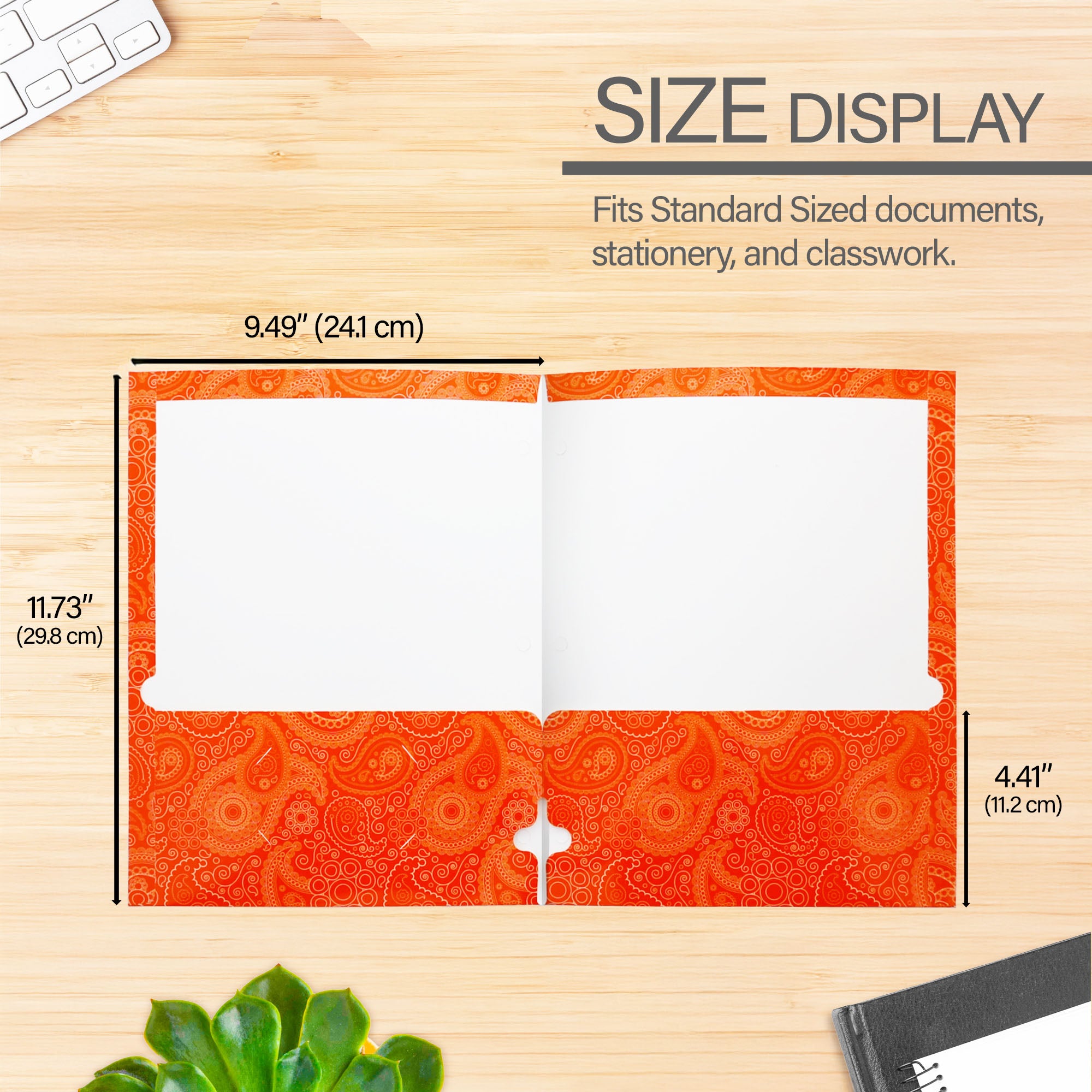 Paisley Paper 2-Pocket Folder, for School Office Documents