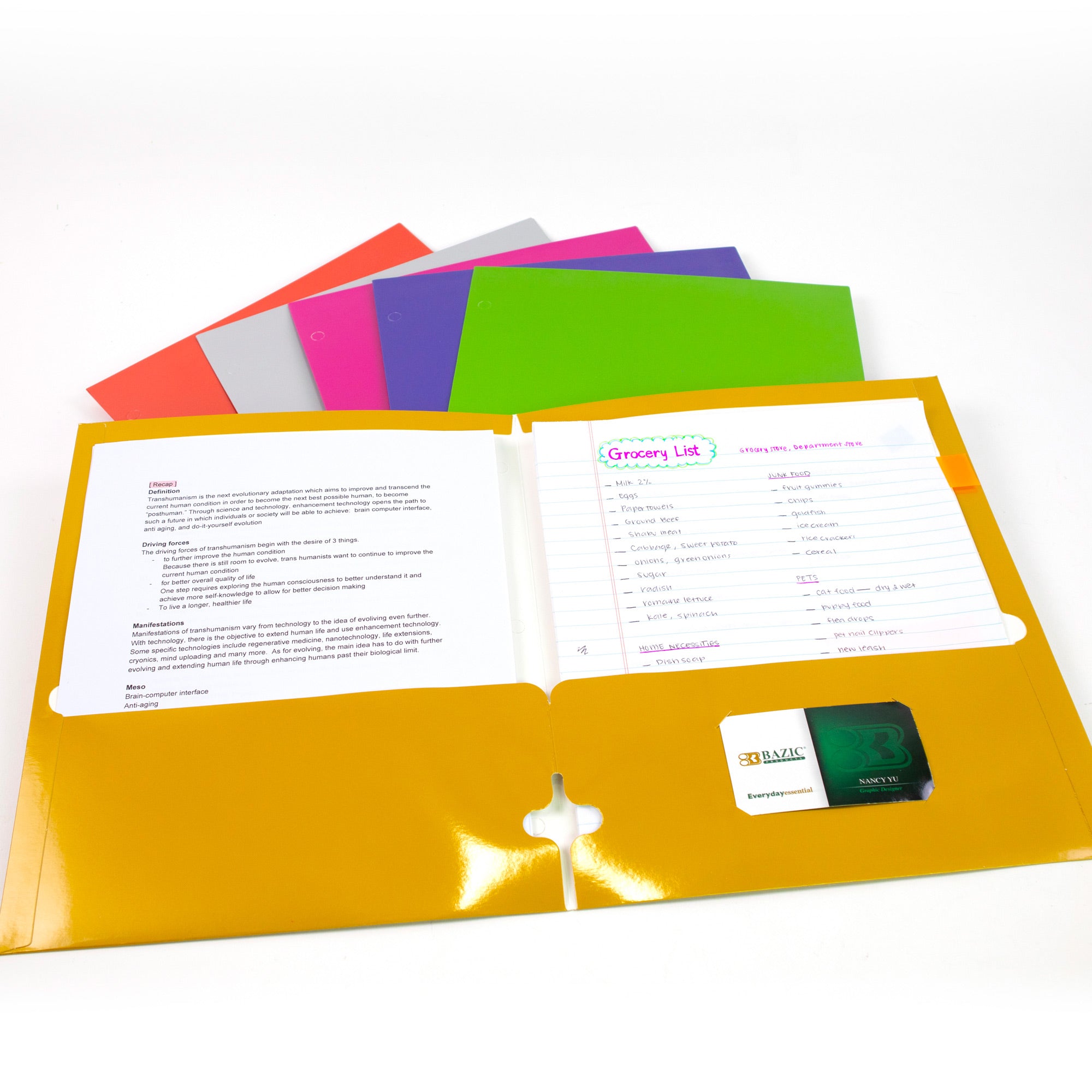 Metallic Color 2-Pocket Portfolios