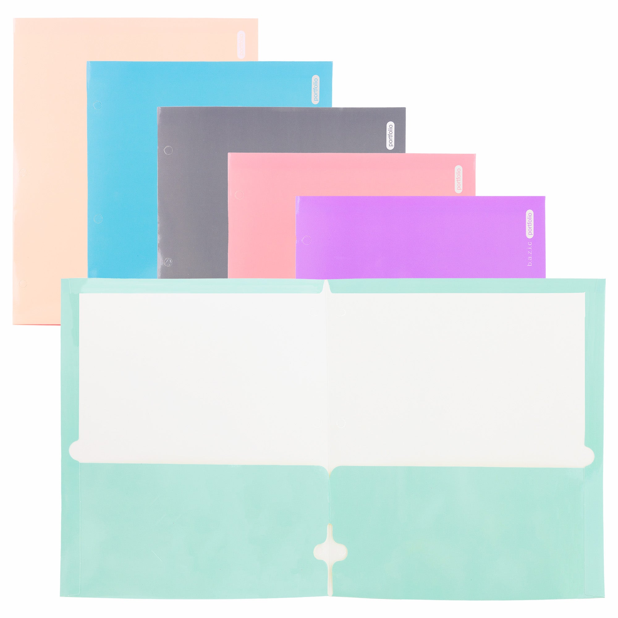 Glossy Laminated Pastel Color 2-Pockets Portfolios