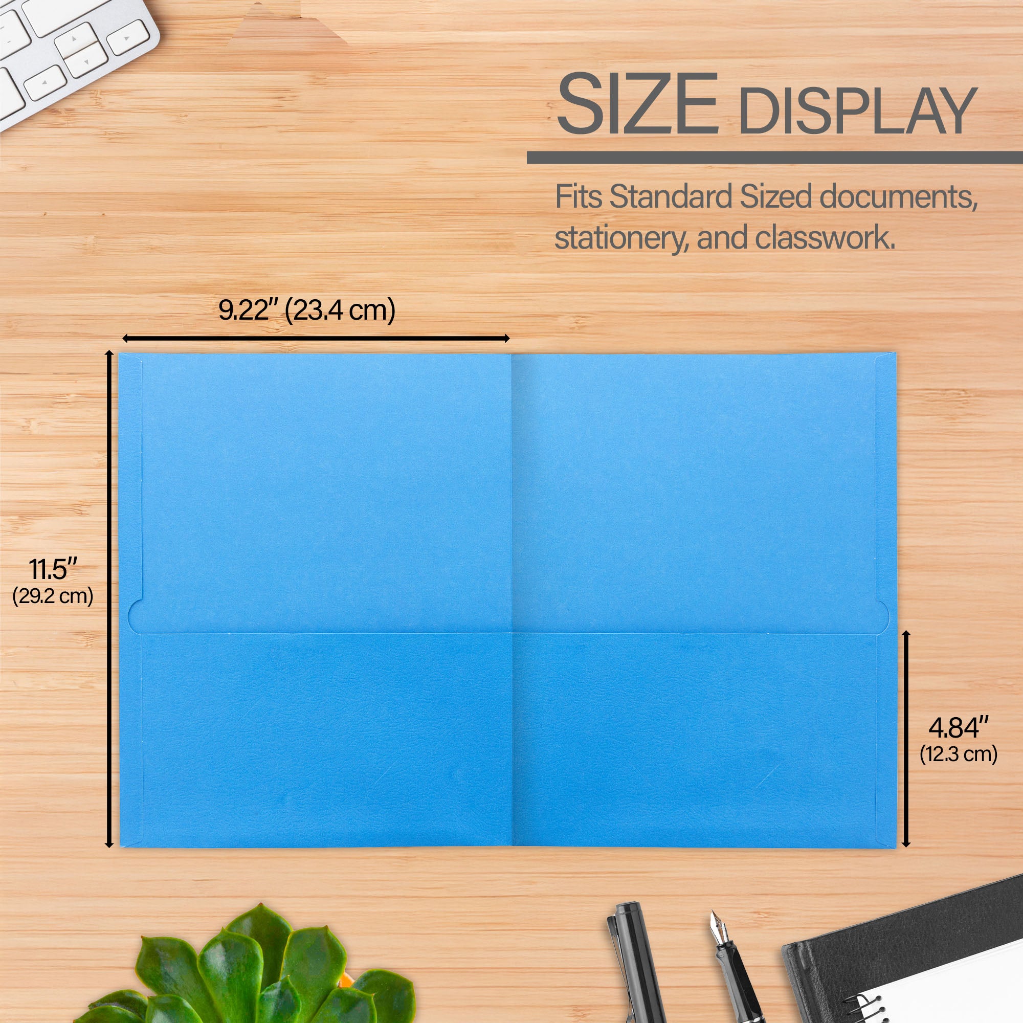 Blue Paper 2-Pocket Folder, 25 Box, Standard Letter Folder
