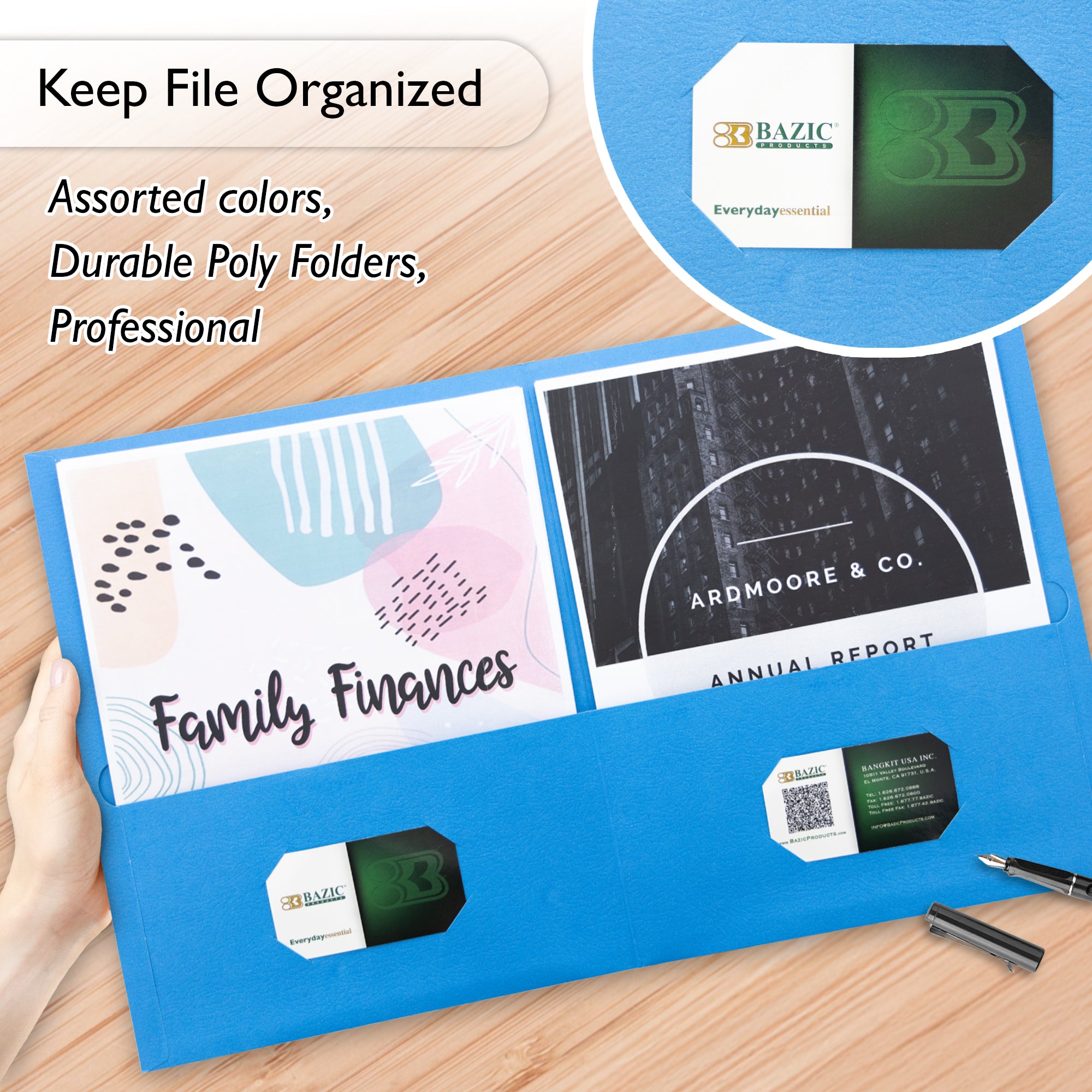 Blue Paper 2-Pocket Folder, 25 Box, Standard Letter Folder