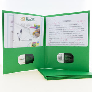 2-Pockets Portfolios Premium Green Color (25/Box)