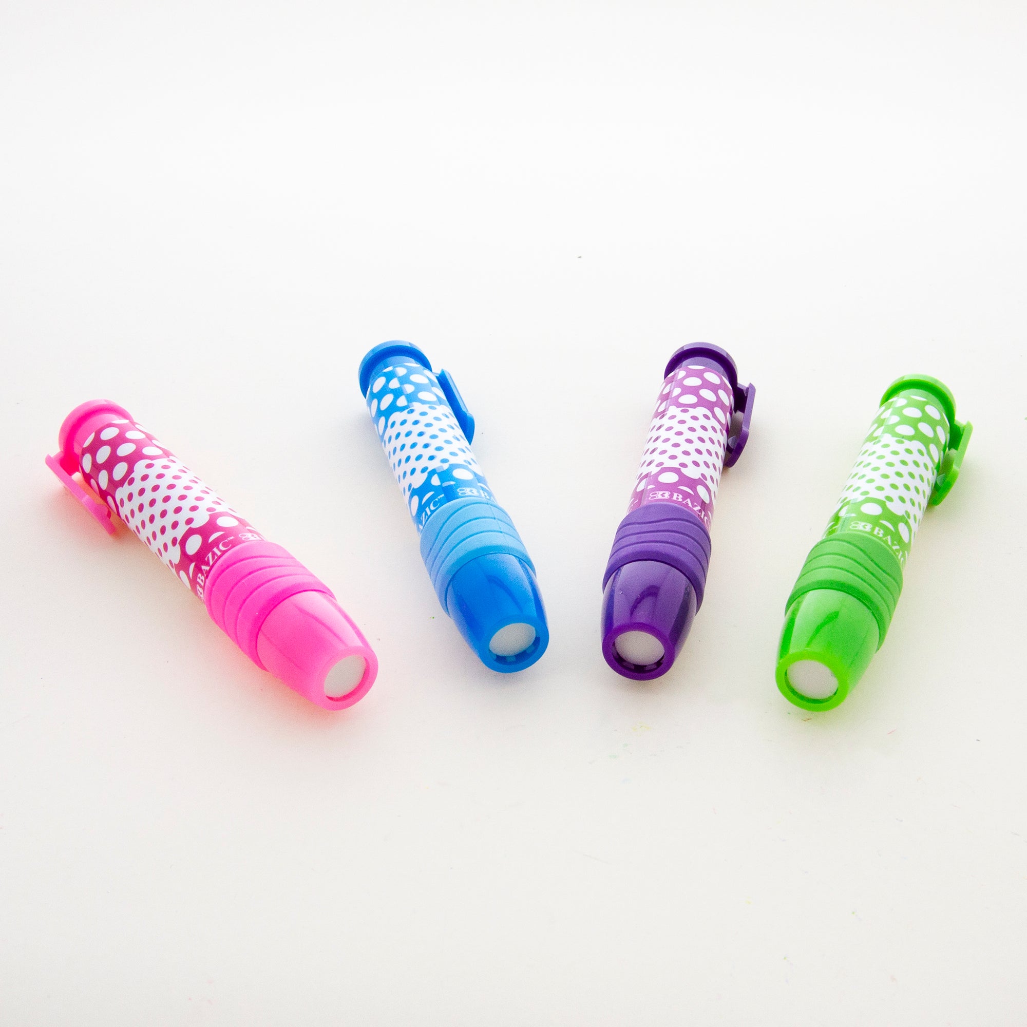 Dot.ted Retractable Stick Erasers, 2 Count